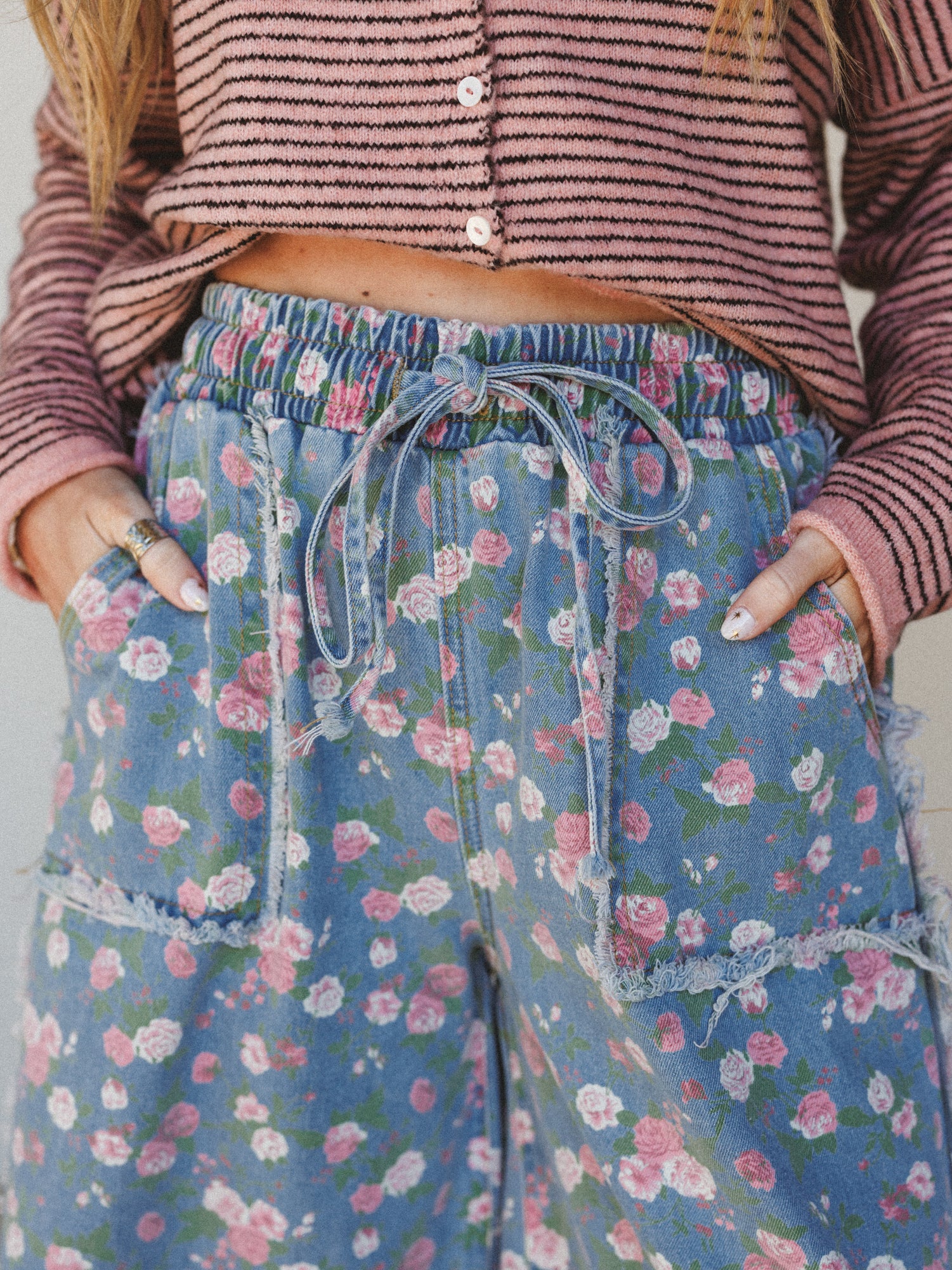 Love Petals Pants - Light Denim - Image 3