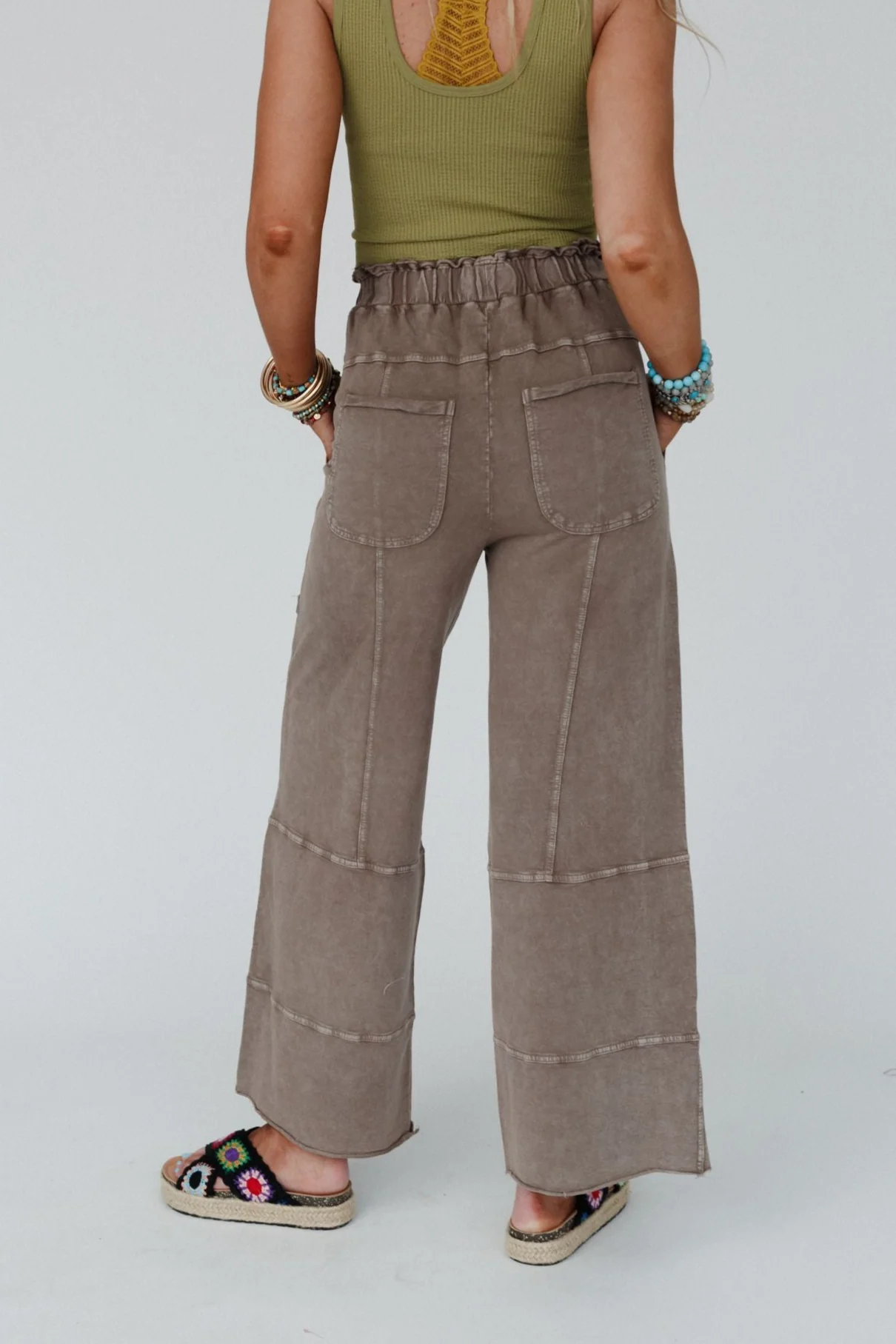 Lucky One Wide Leg Full Pant - Mocha - Image 5