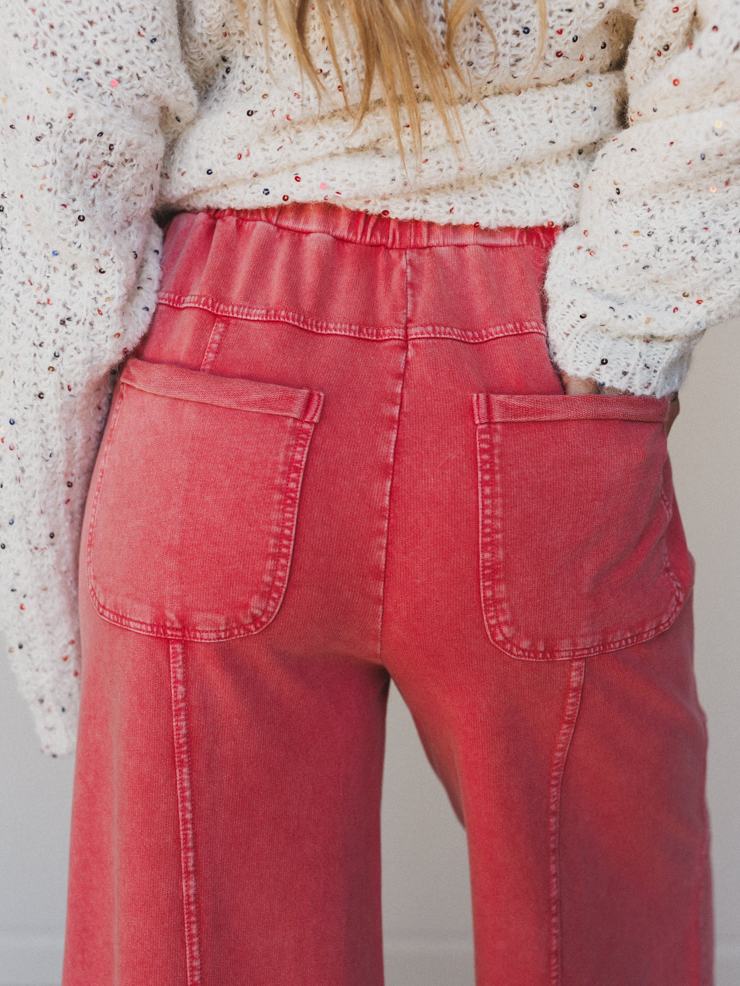 Lucky One Wide Leg Full Pant - Red - Image 4
