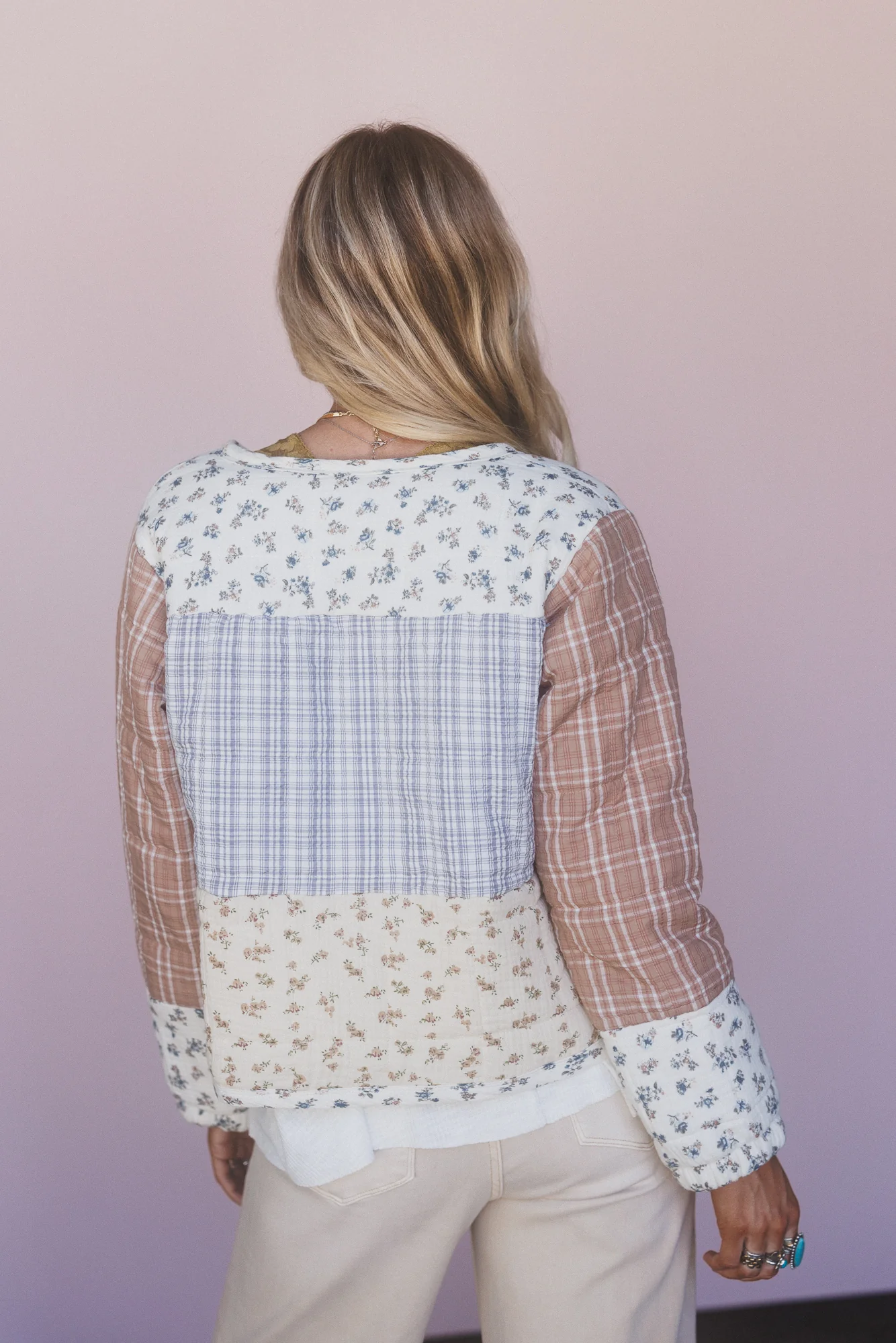 Lush Fields Contrast Shacket - Ivory - Image 5