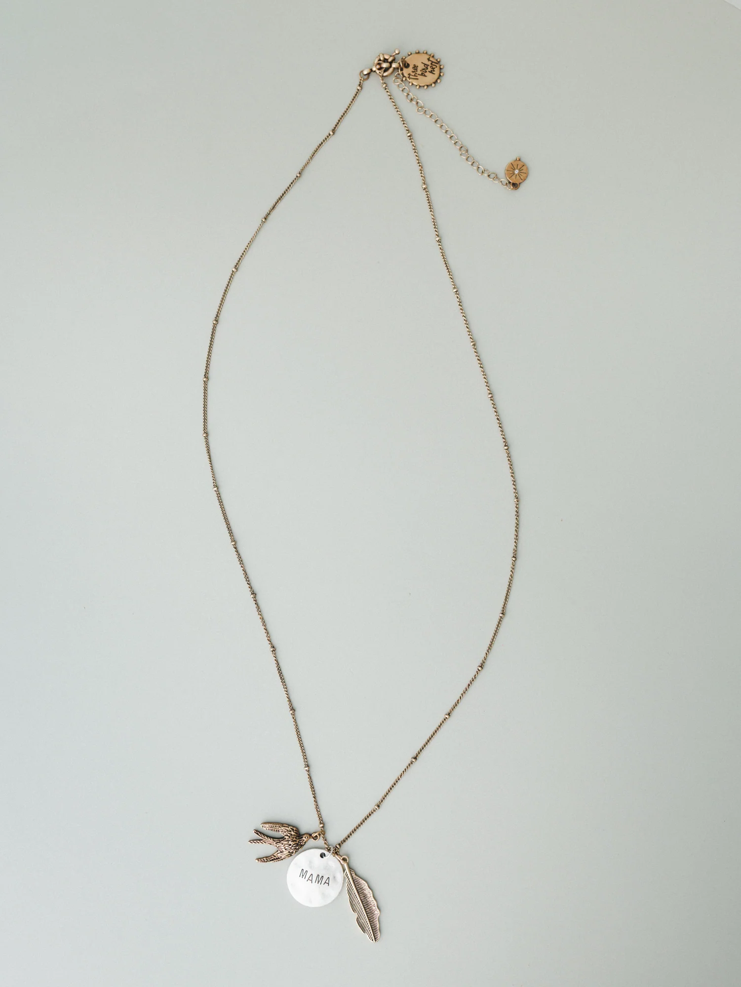 Mama Bird Necklace - Mixed Metal - Image 2