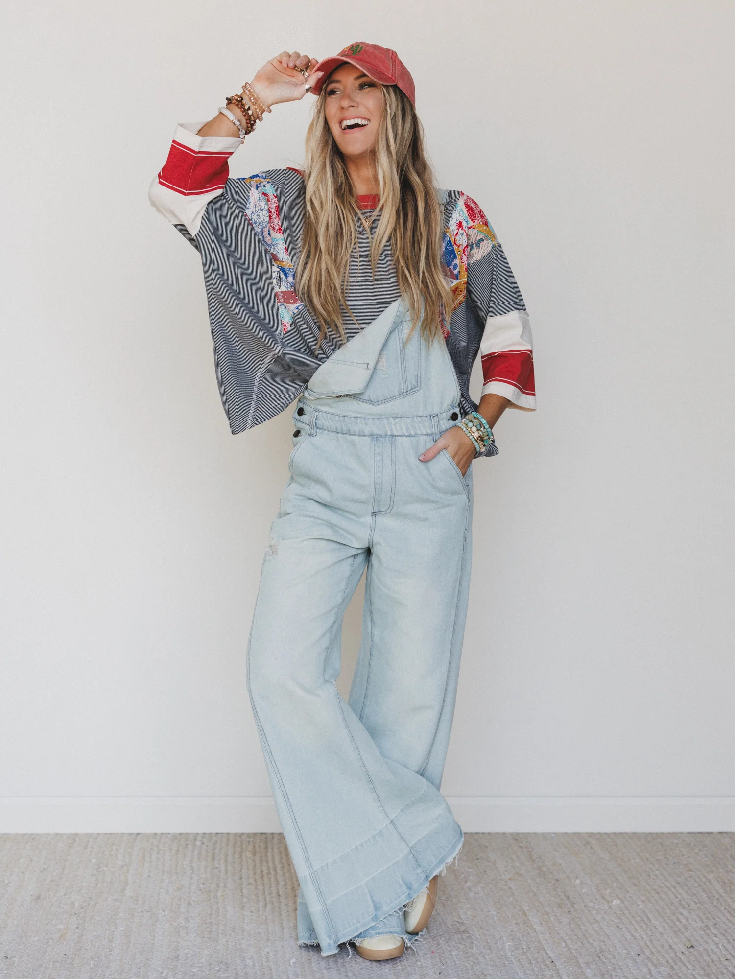 Milly Distressed Hem Wide Leg Overall - Denim - Image 3