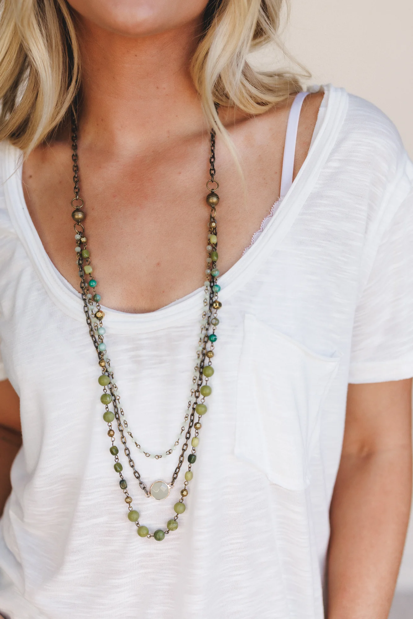 Turquoise Cascade Necklace - Green Multi - Image 4