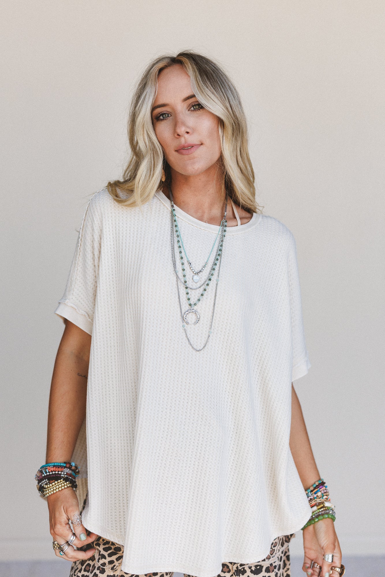 Next Stop Thermal Knit Top - Khaki - Image 2