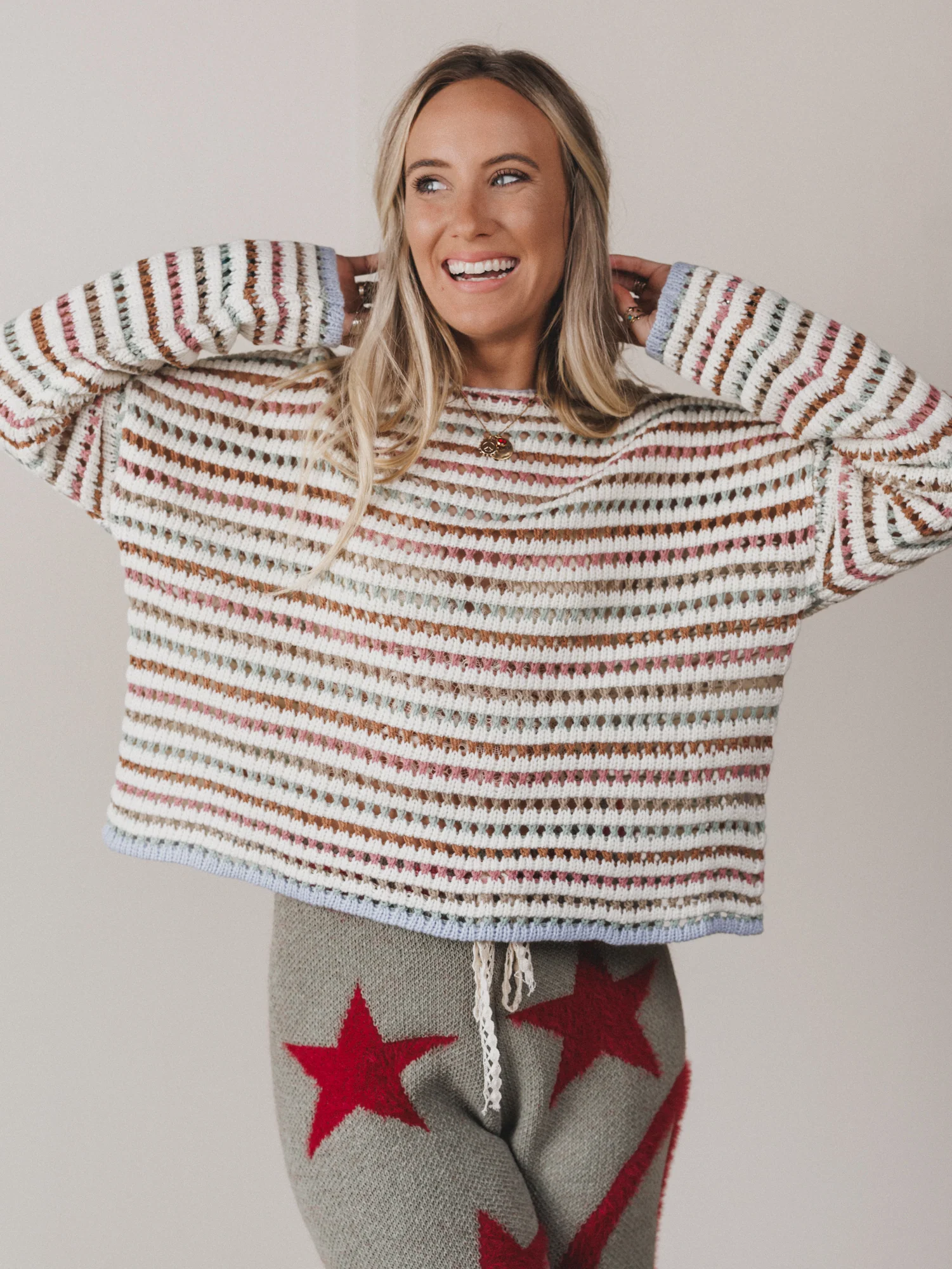 Noa Striped Sweater Top - Multi