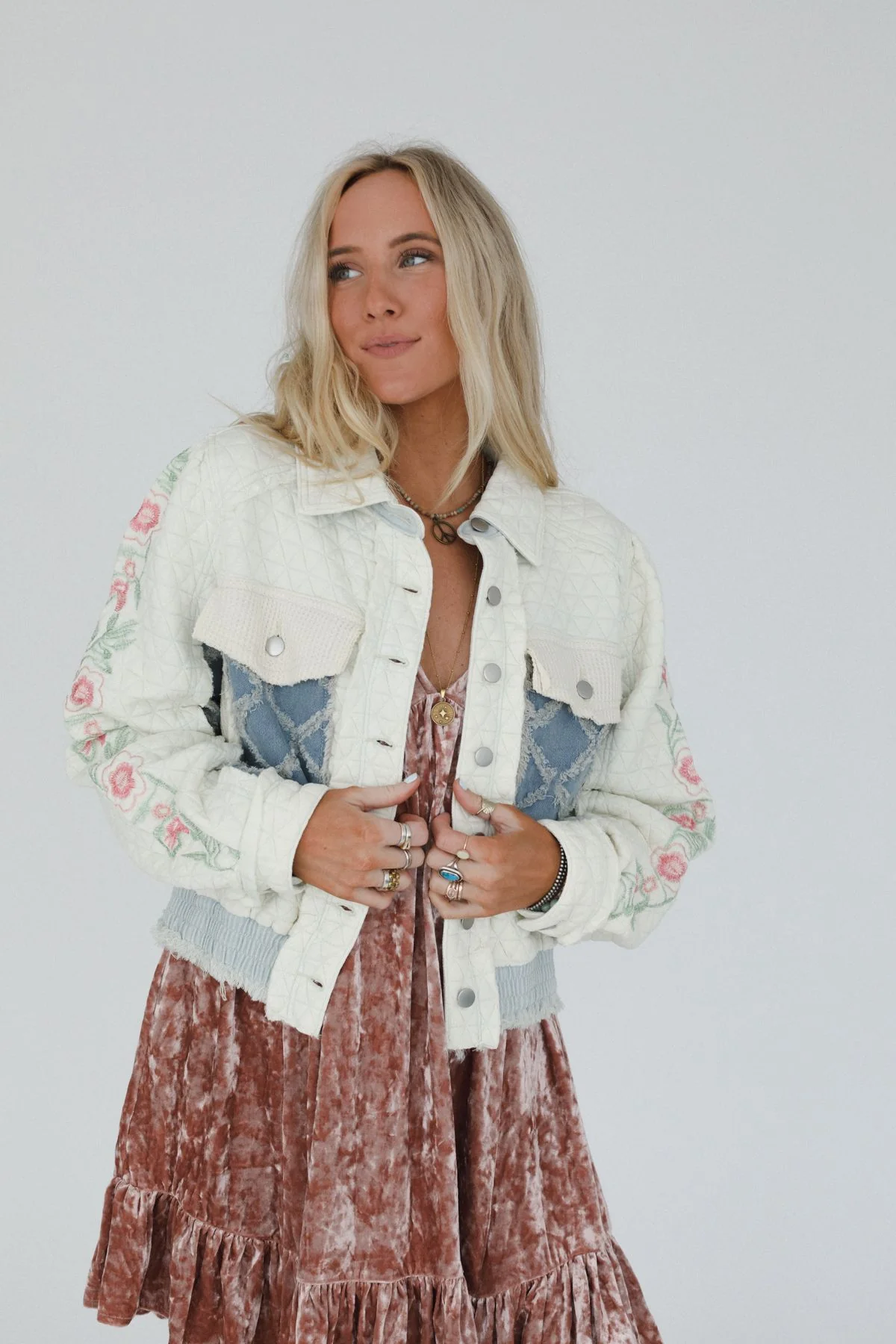 On The Vine Quilted Jacket - Ivory - Image 6