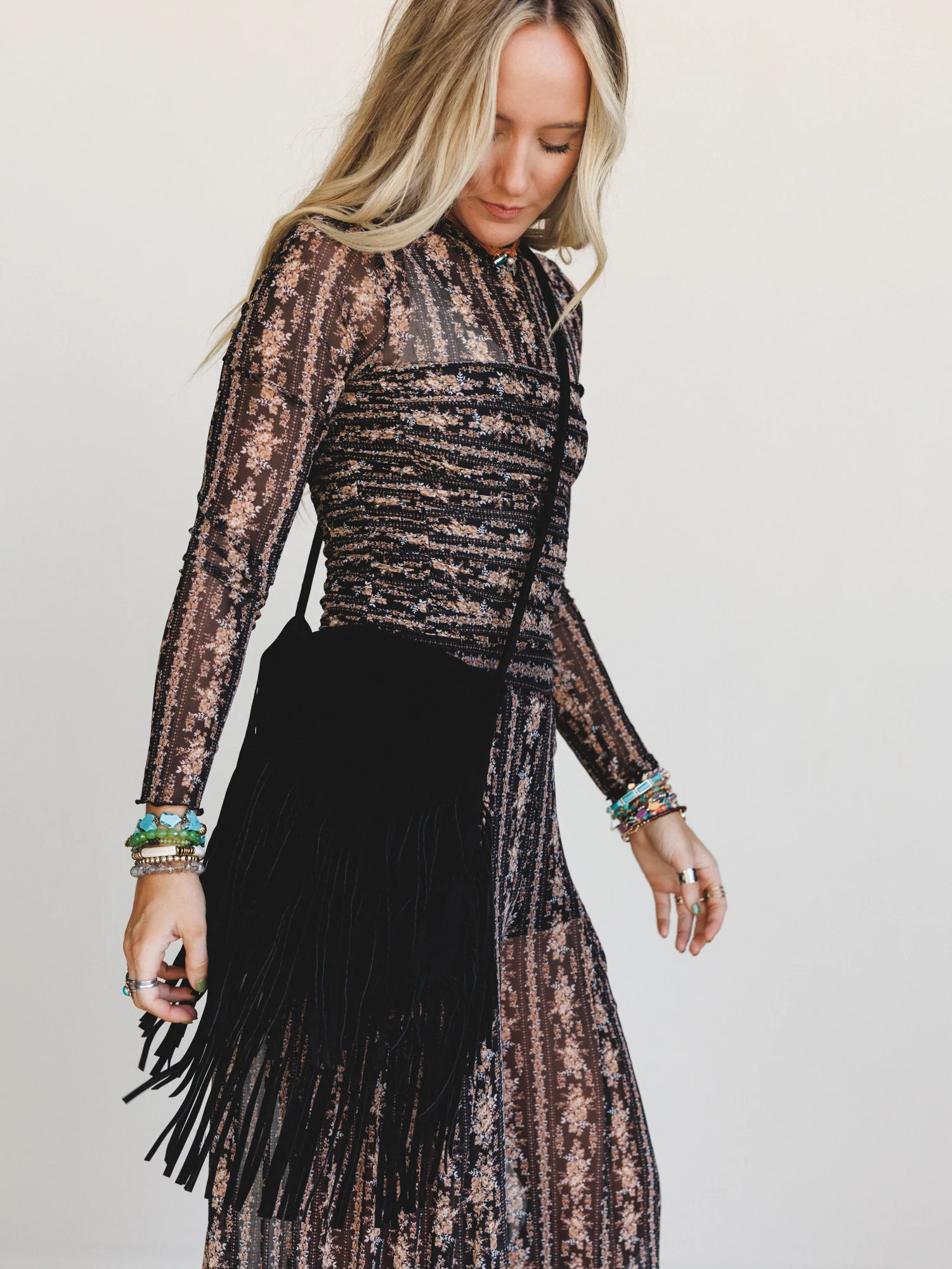 Out West Fringe Crossbody Bag - Black - Image 3