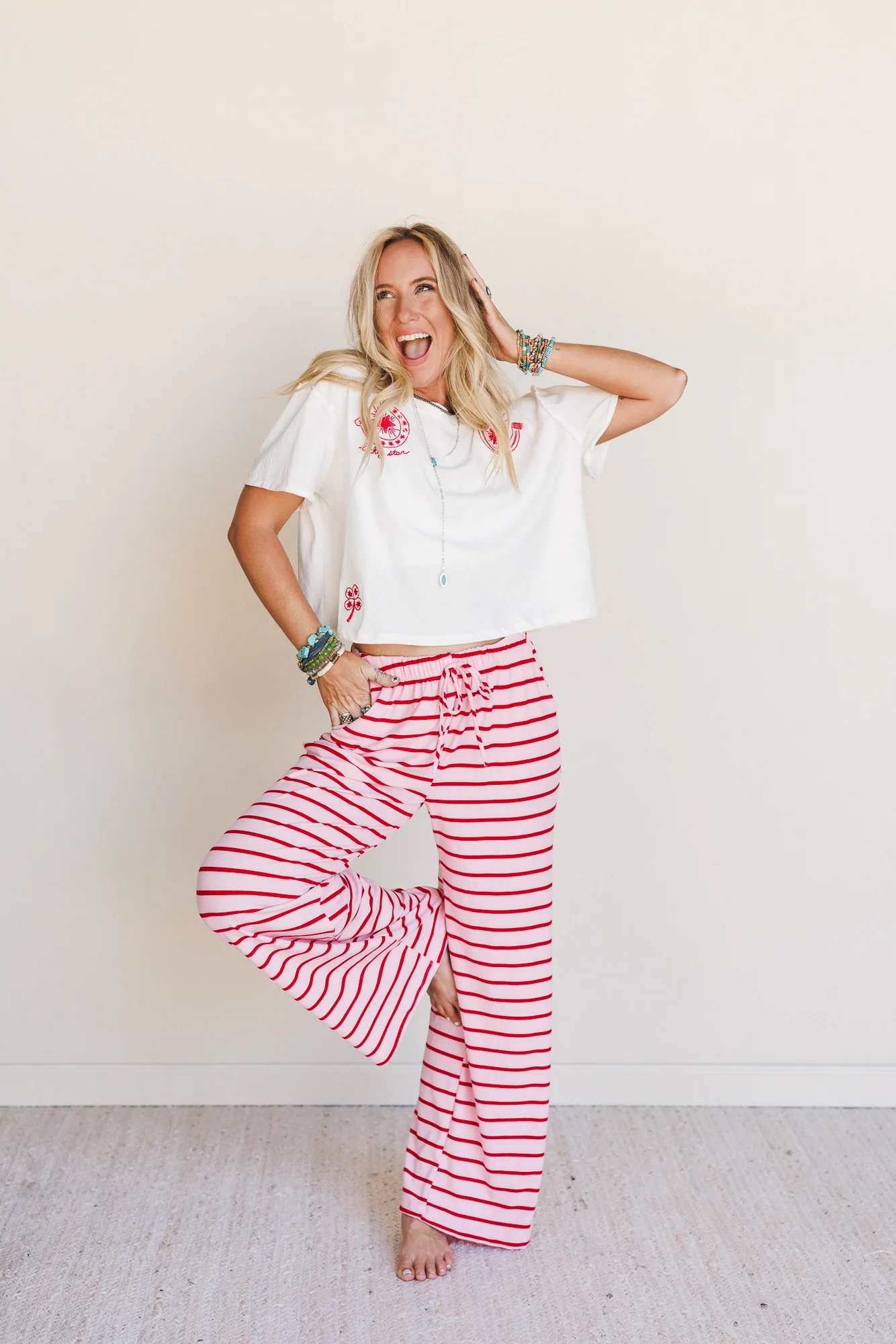 Parallel Play Stripe Pants - Pink - Image 2