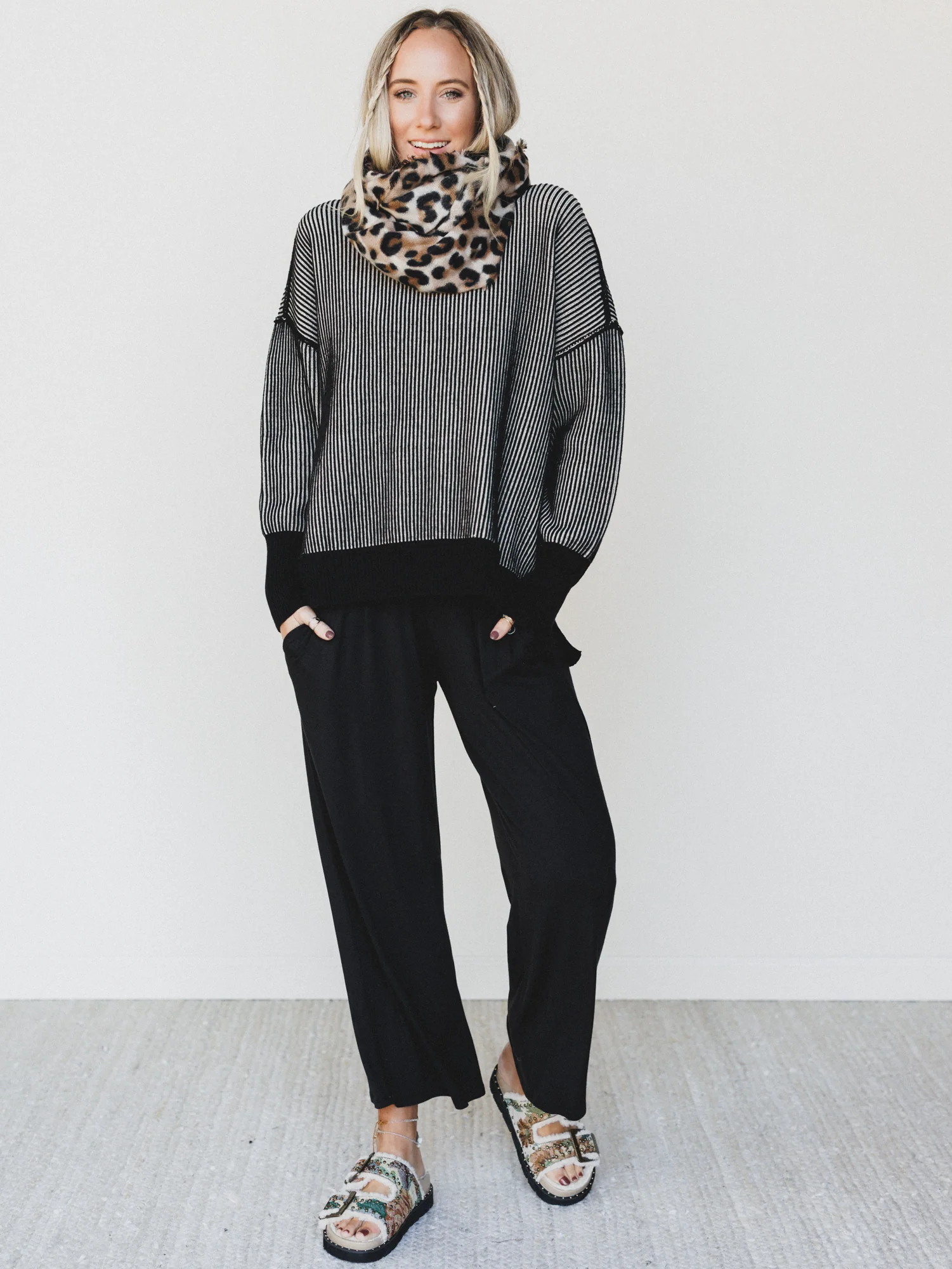 Peyton Striped Sweater - Black - Image 3