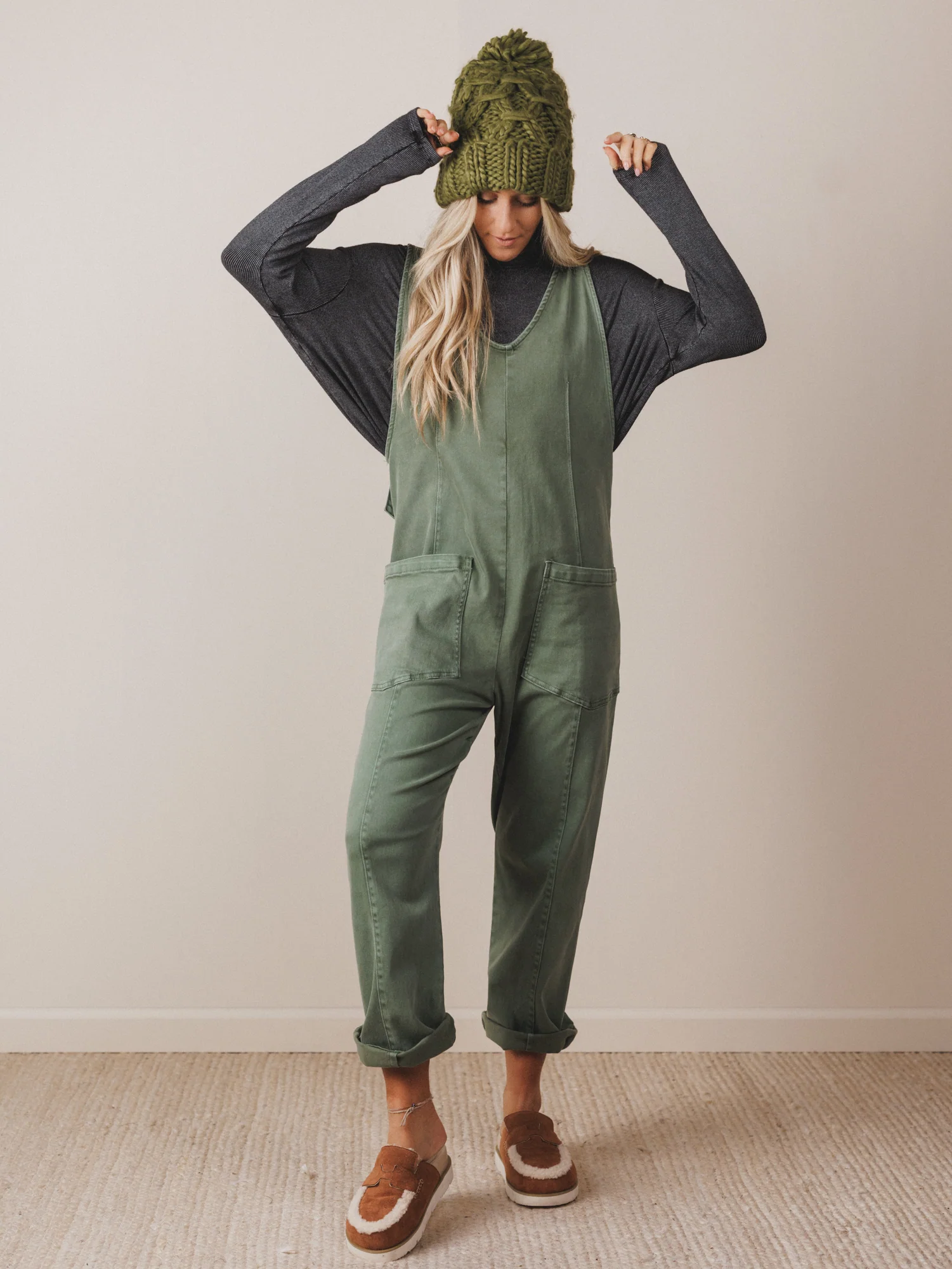 Riverbend Crossing Jumpsuit  - Olive - Image 6