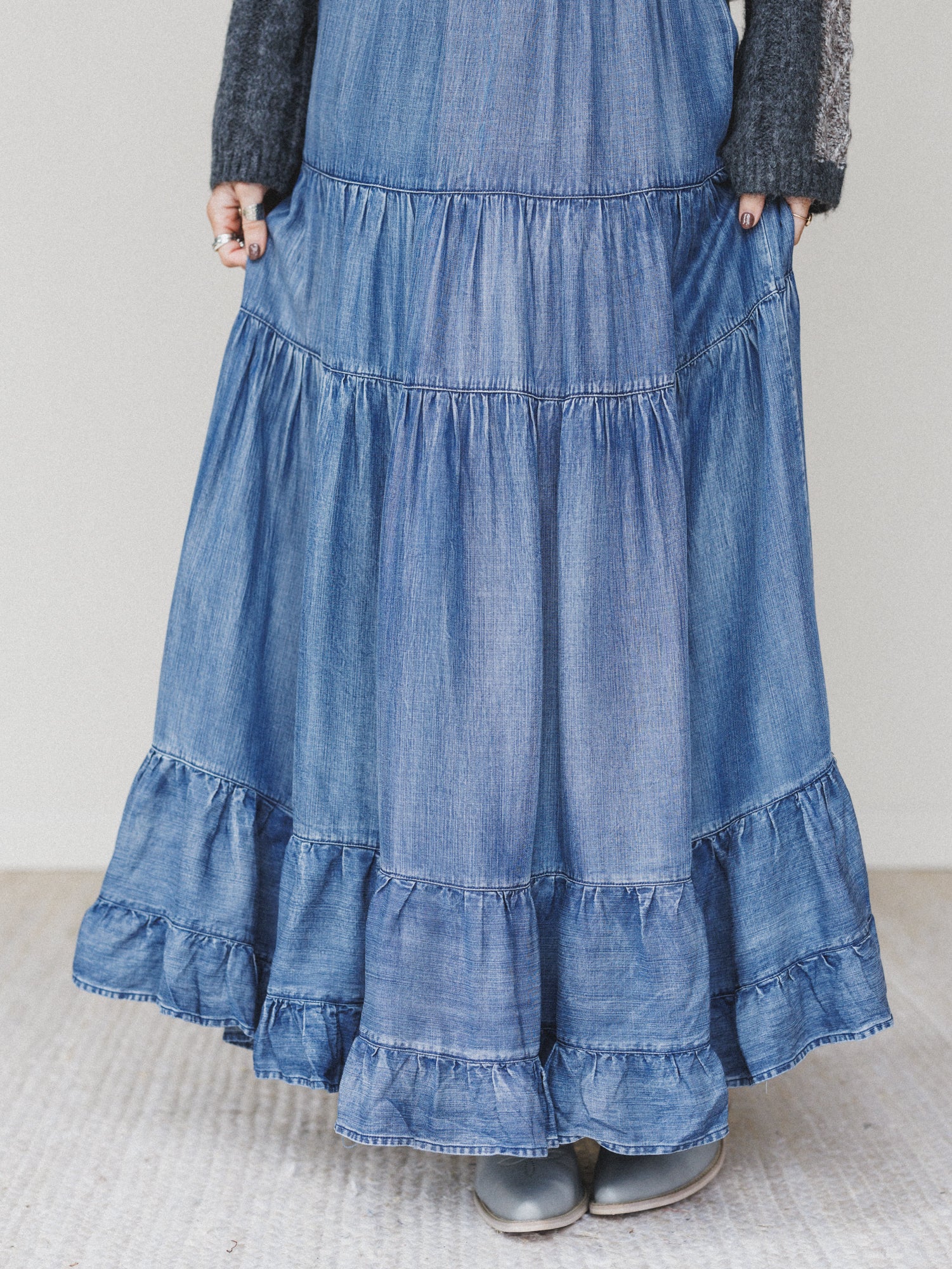 Romantic Meadows Denim Skirt - Denim - Image 3