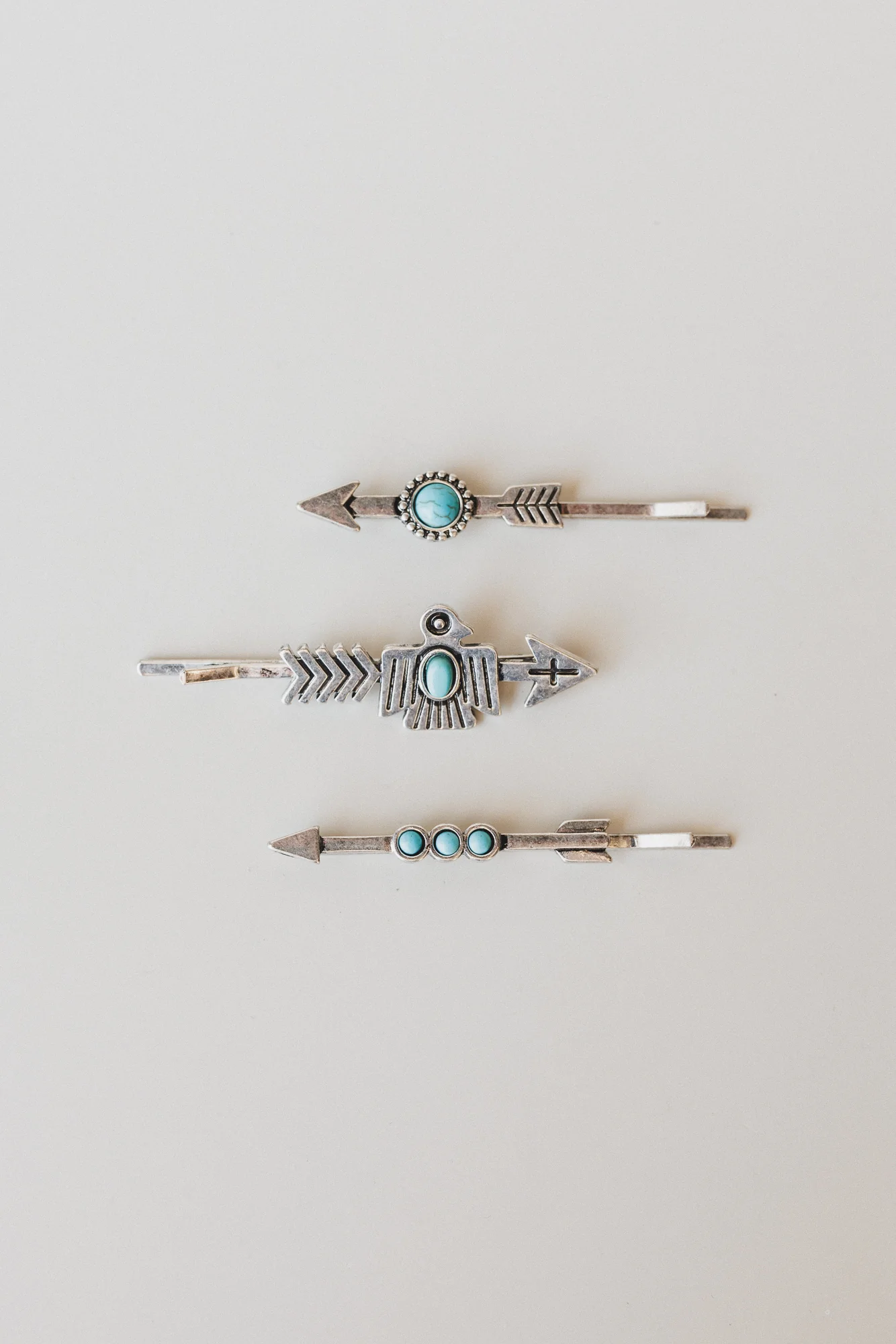 Rustic Arrows Hair Pin Set - Turquoise - Image 2
