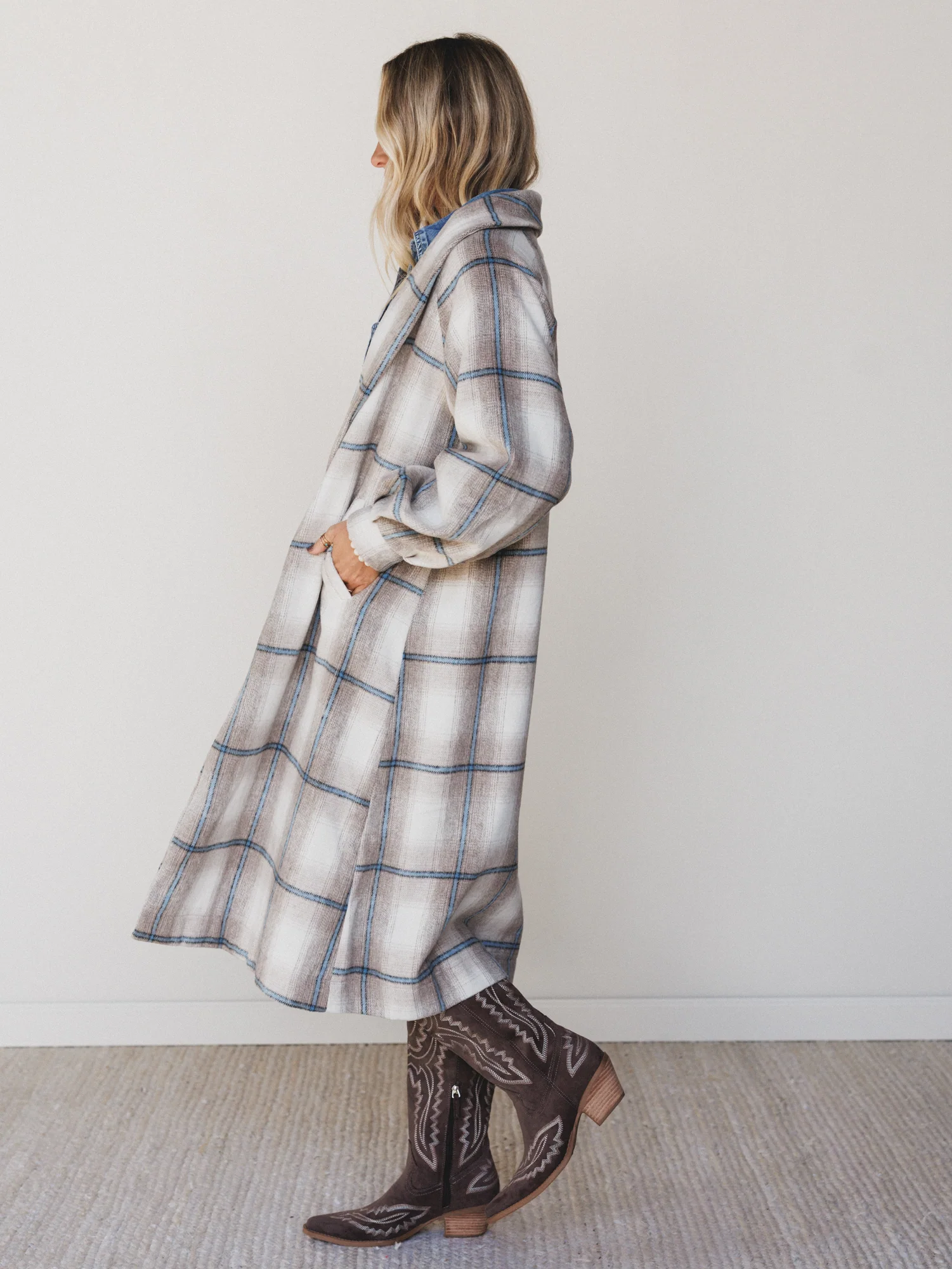 Rustic Gatherings Plaid Coat - Mocha - Image 5