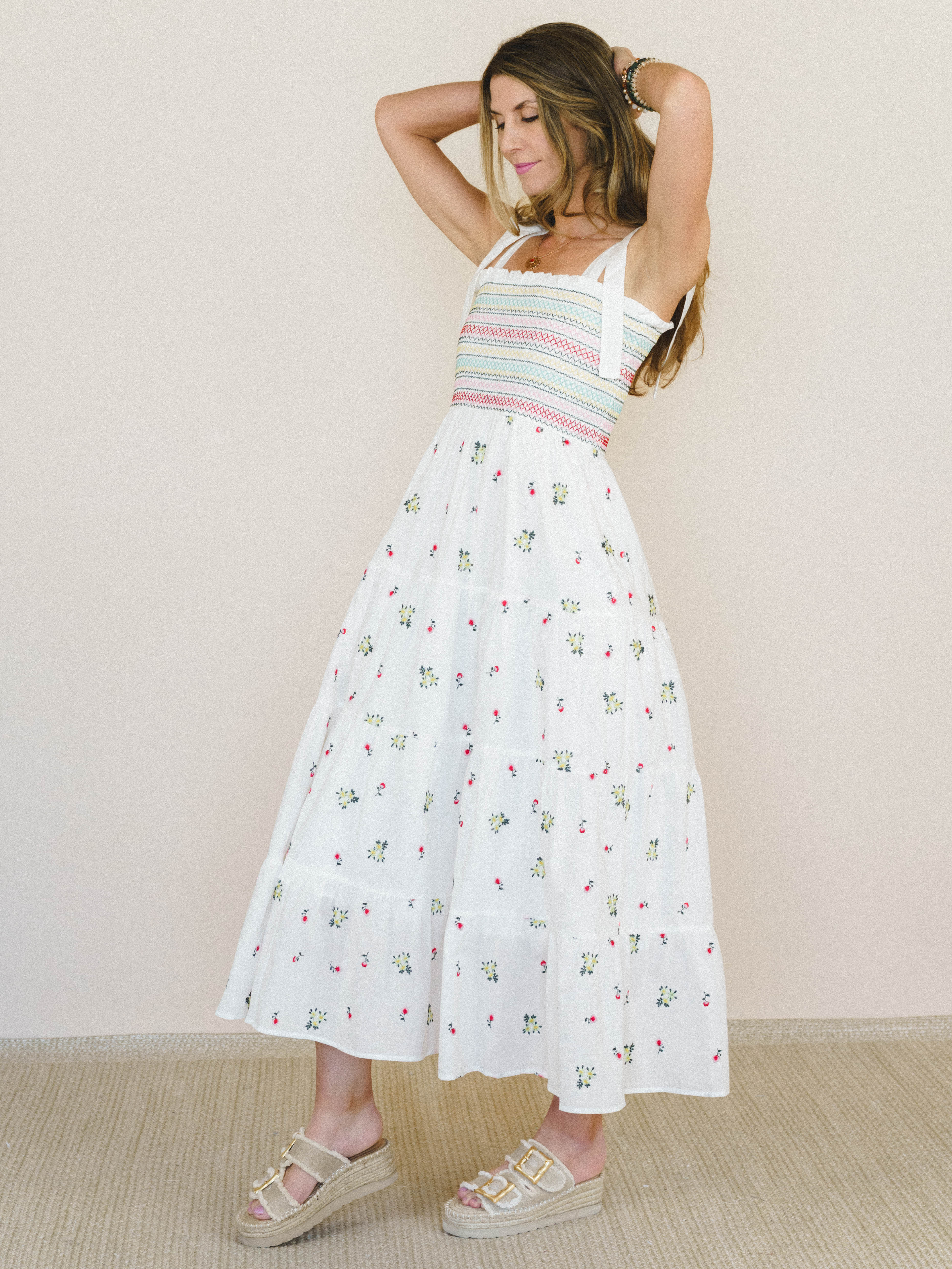 Santorini Embroidered Dress - Off White - Image 3
