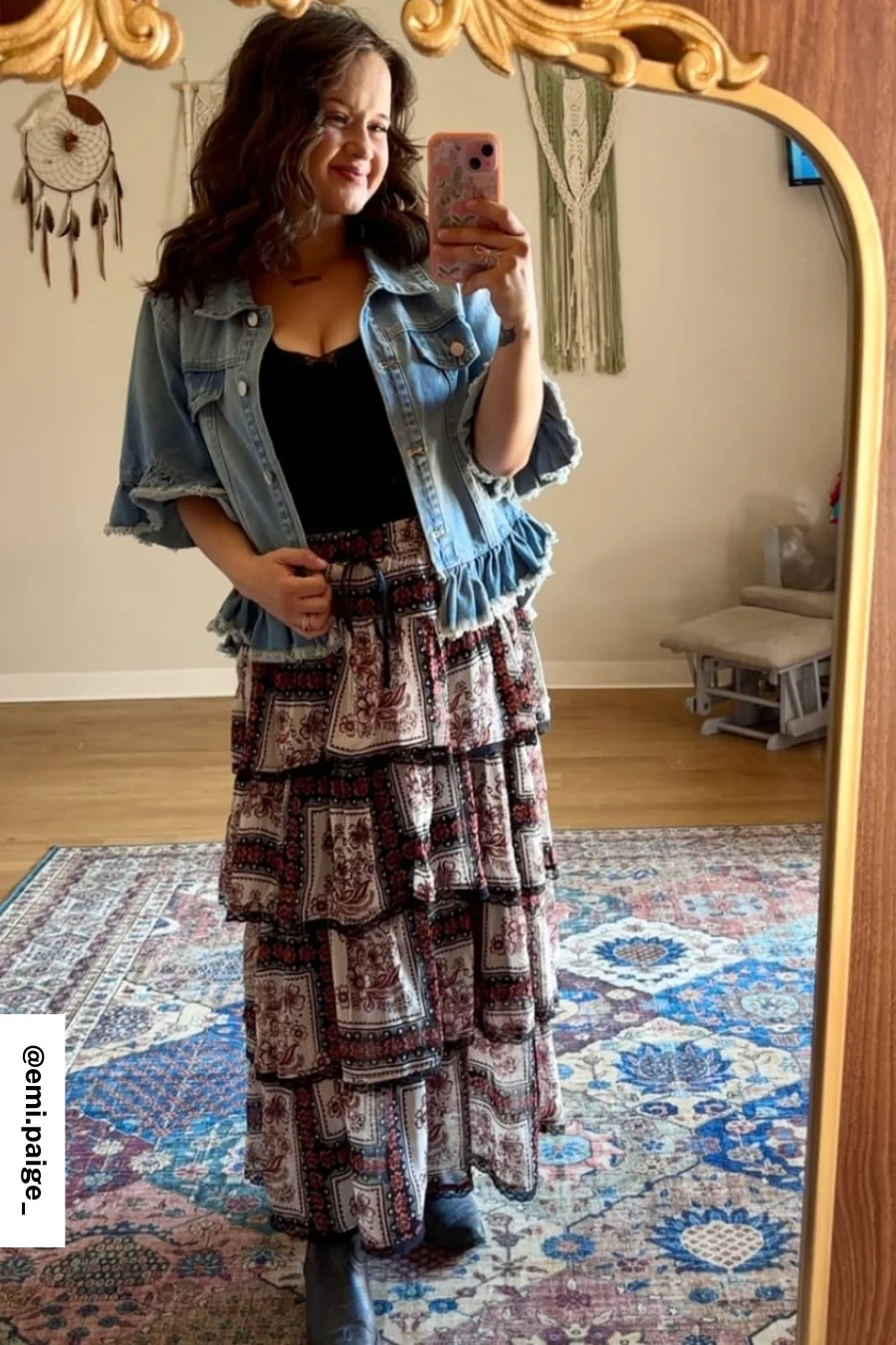 Scottie Ruffle Denim Jacket - Light Denim - Image 4