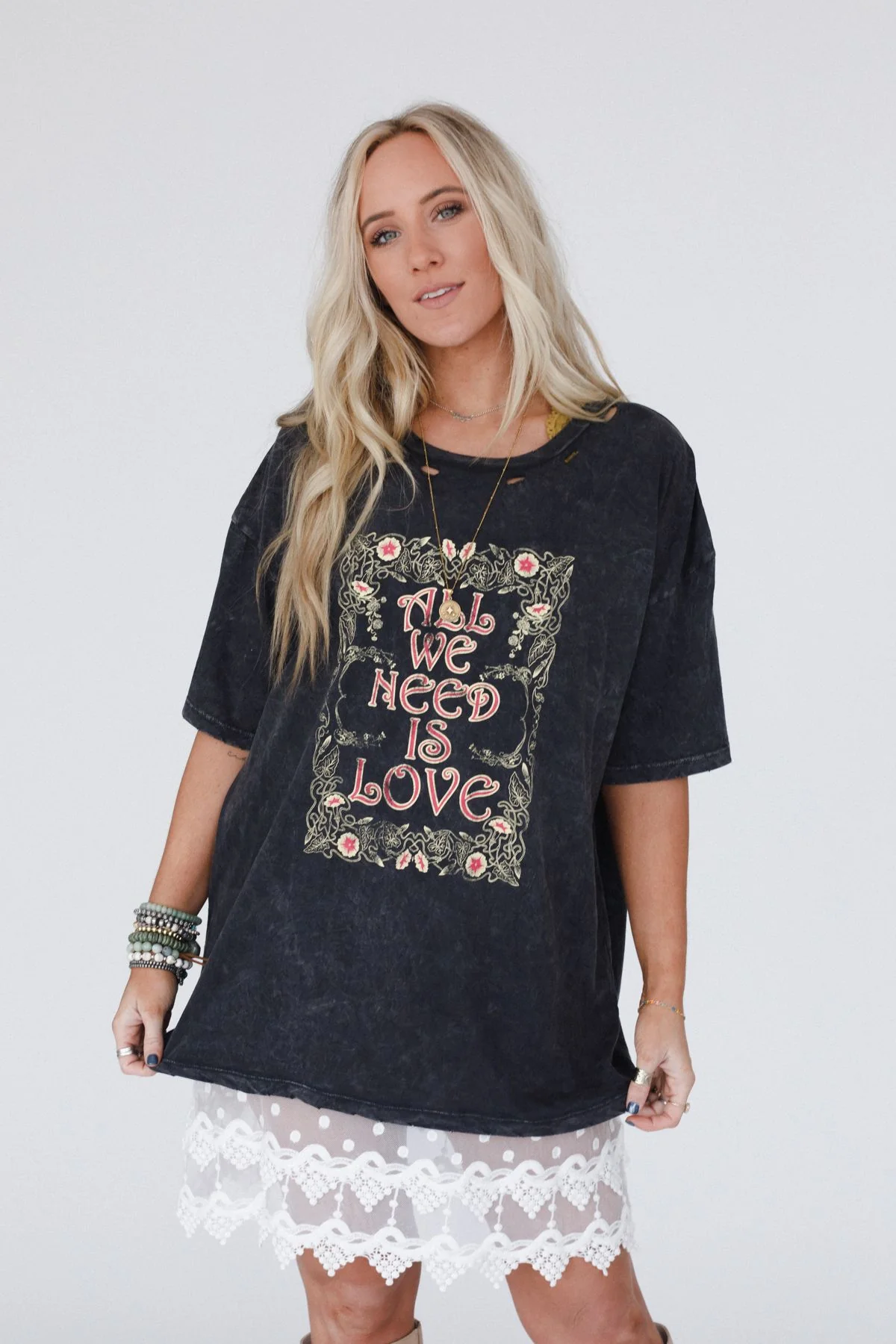 Share The Love Graphic Tee - Charcoal - Image 10