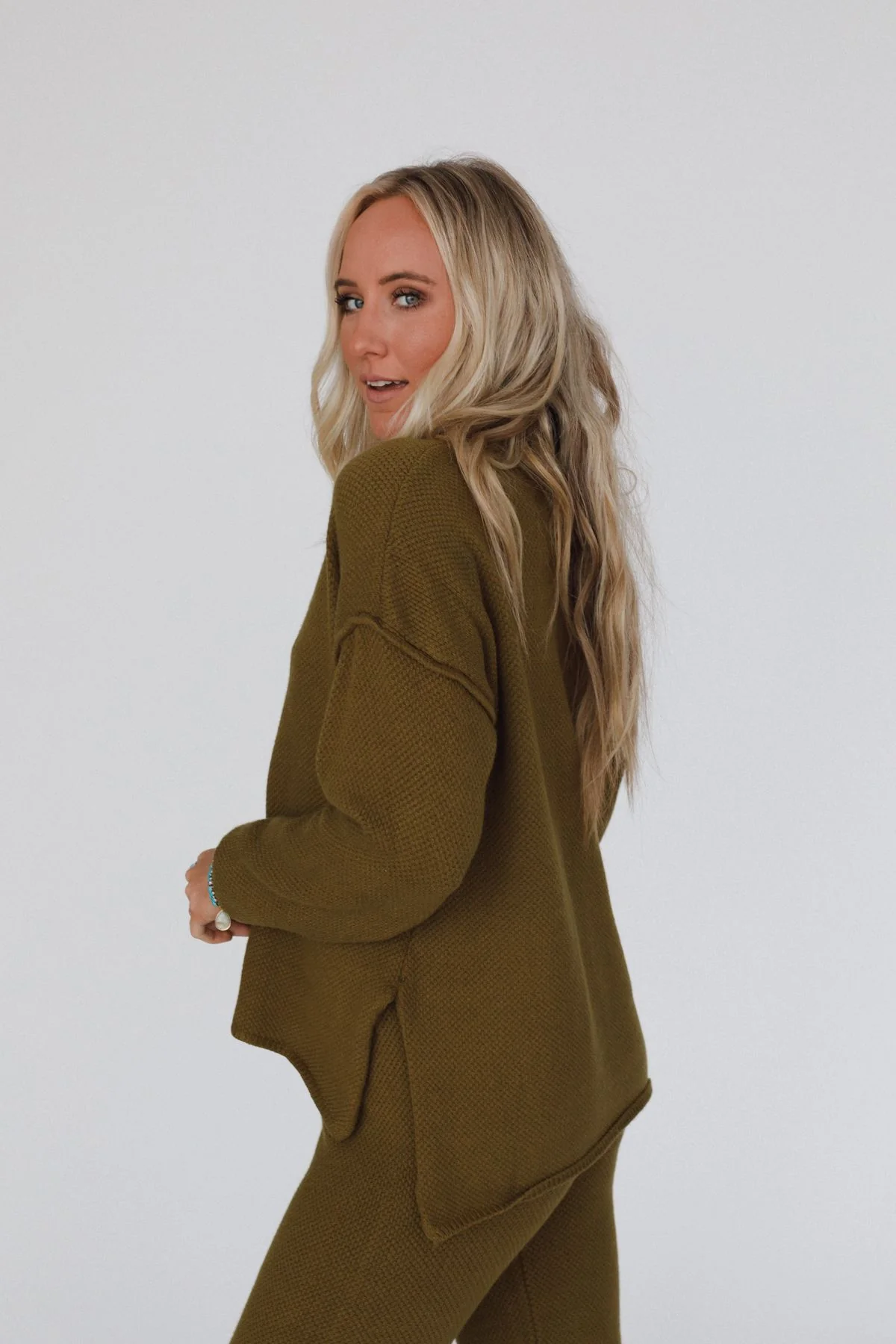 Sierra Slumber Waffle Knit Set - Olive - Image 7