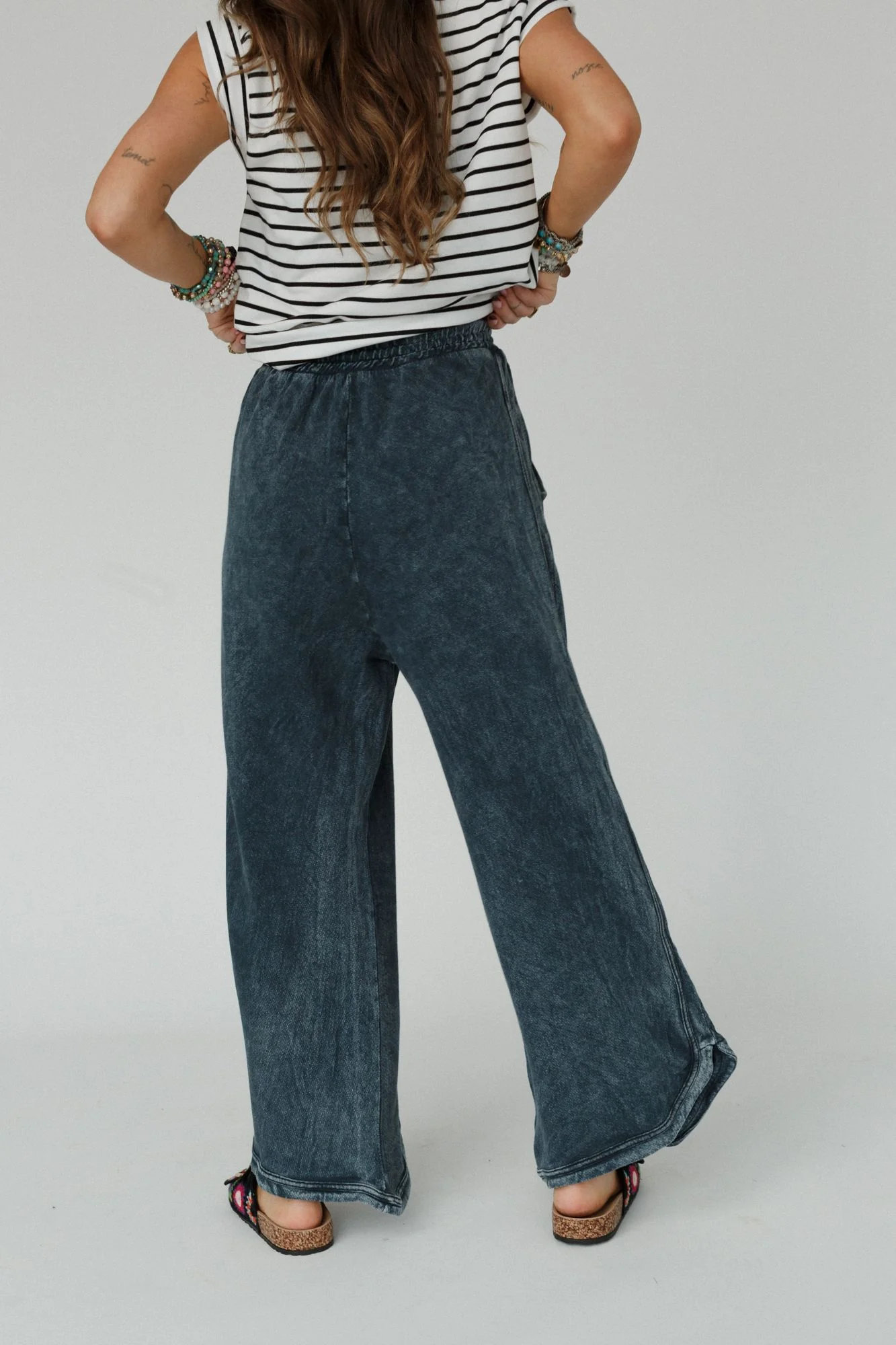 The Nest So Comfy Wide Leg Pant Petite Length - Navy - Image 7