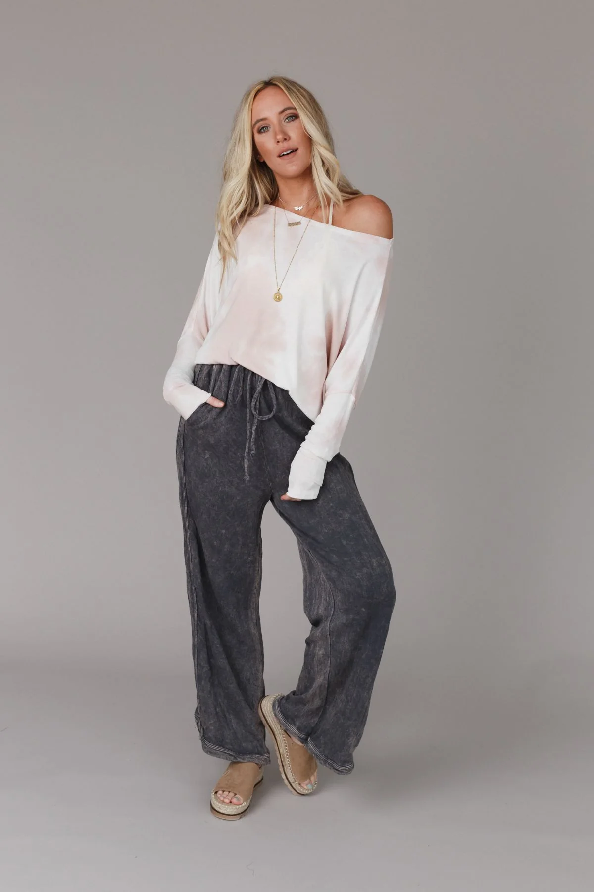 So Comfy Wide Leg Pant Full Length - Charcoal - Image 7