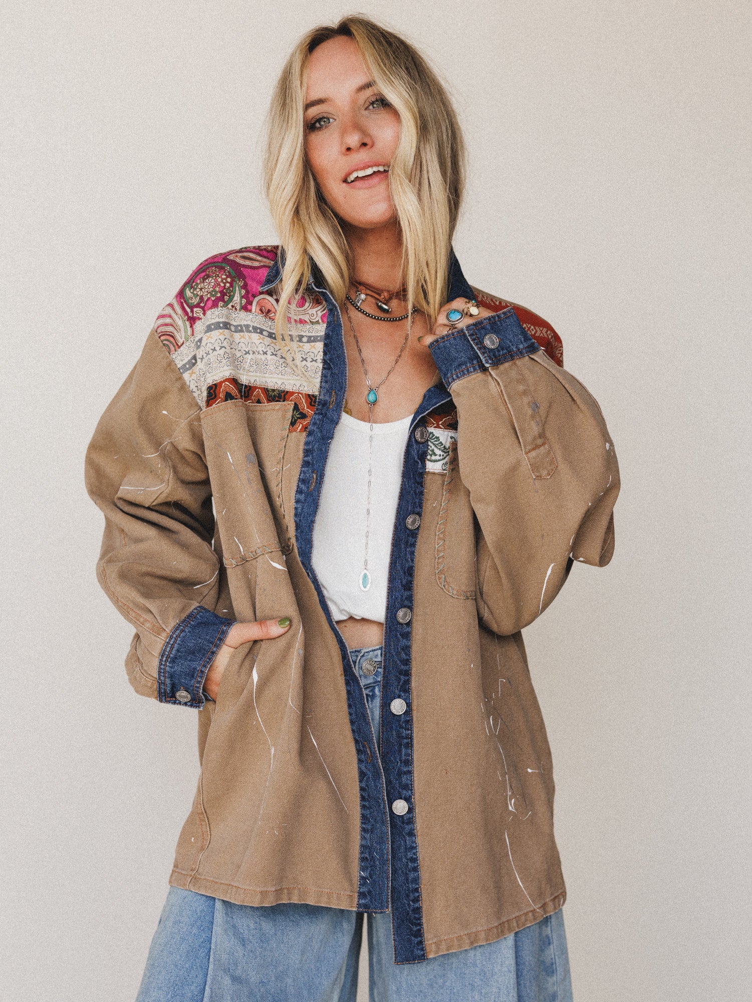 Sol Shine Button Down Top - Mocha - Image 5