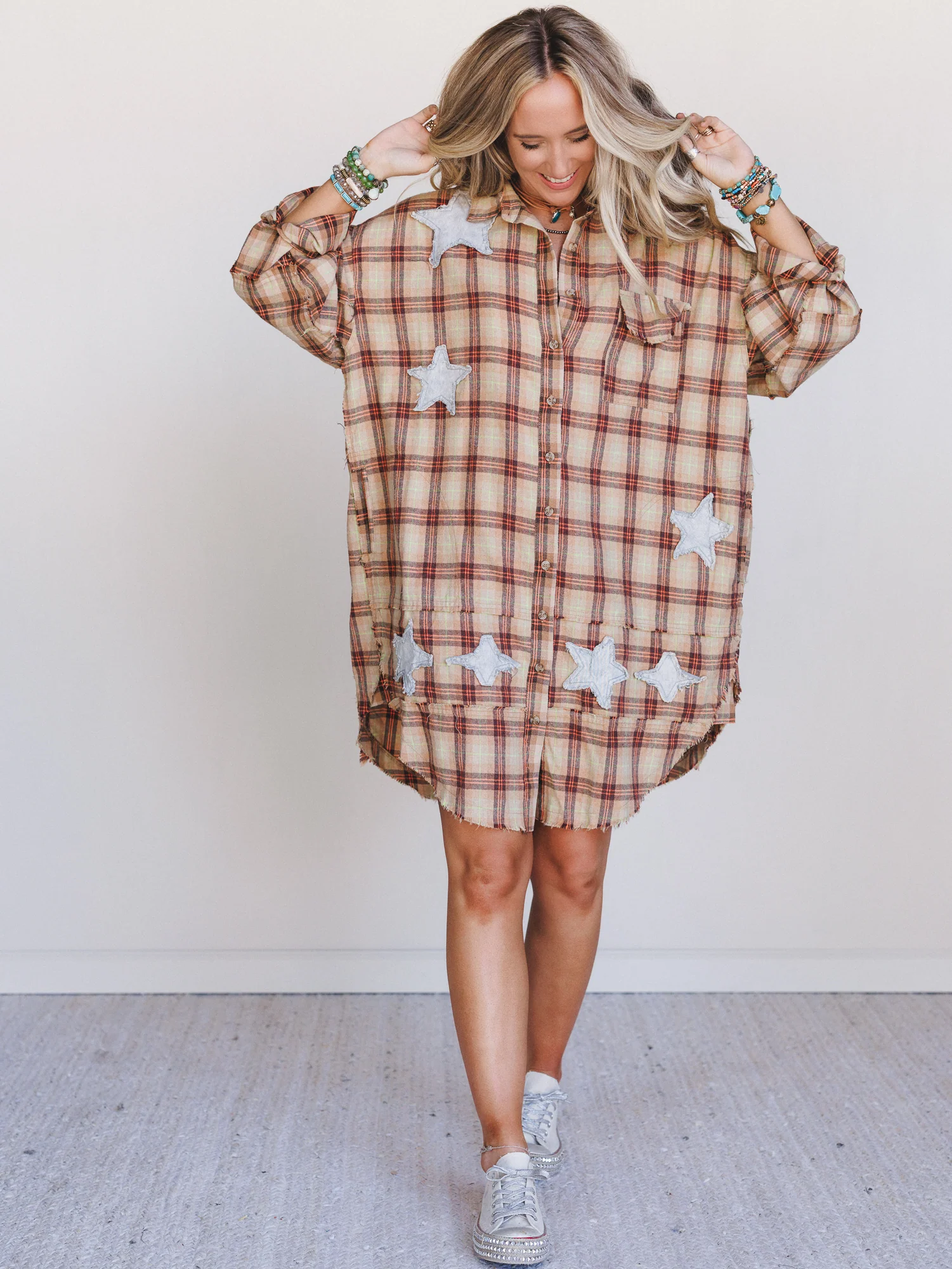 Southern Twilight Button Down Dress - Orange - Image 3
