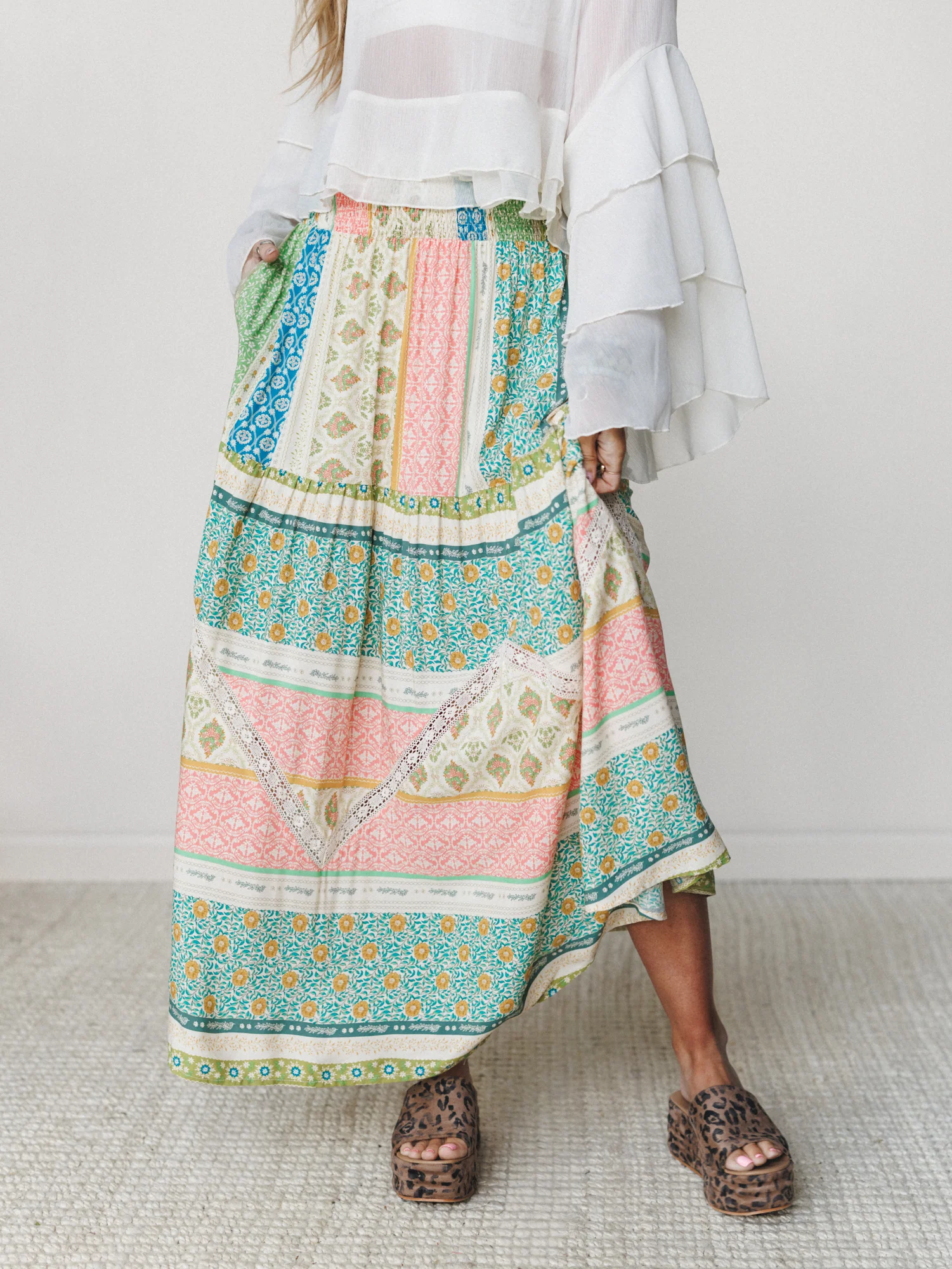 Spring Blooms Skirt - Green Mix