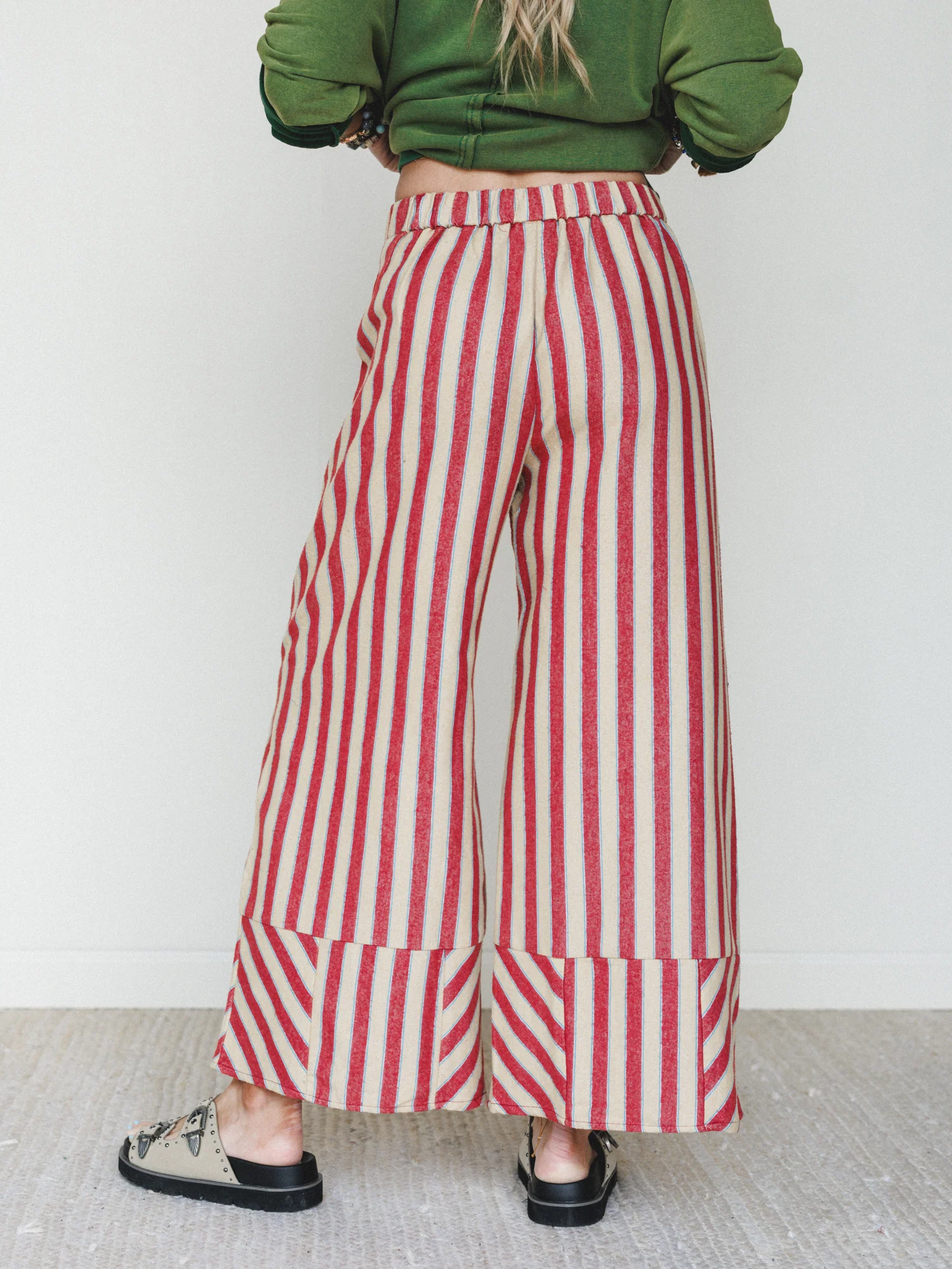 Star of the Sun Striped Pants - Red - Image 4