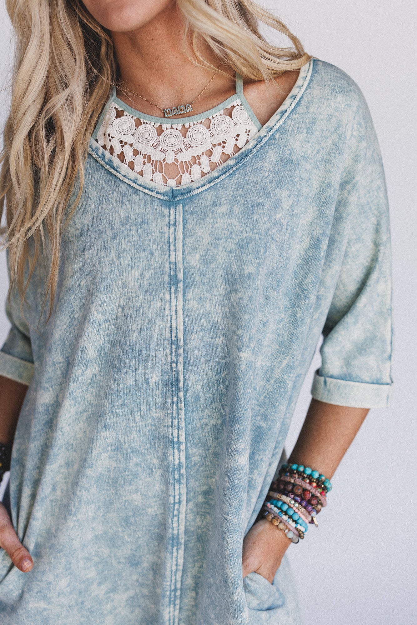 Stormy Skies Tee Dress - Blue - Image 4