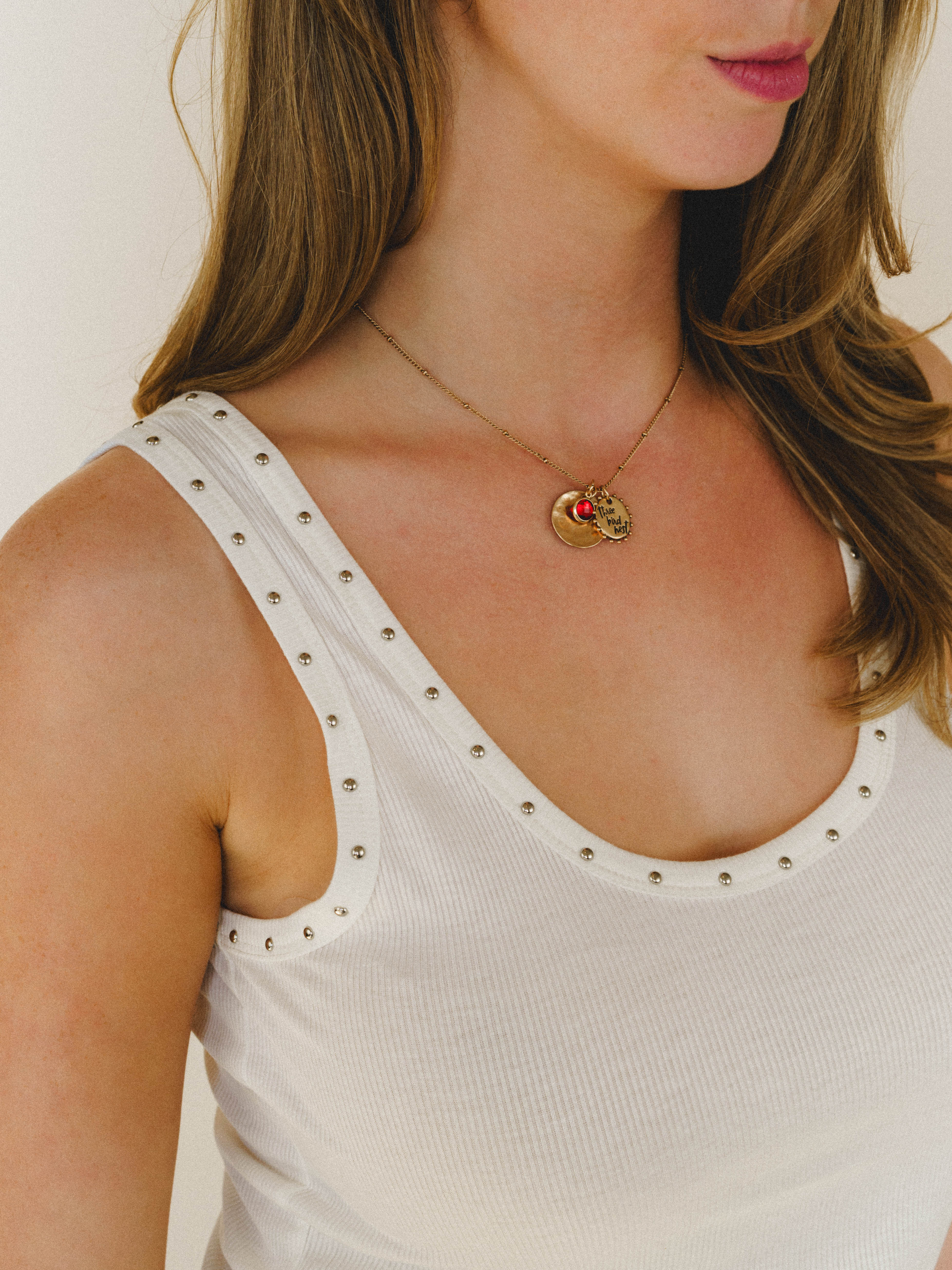 Studded Tank Top - Ivory - Image 4
