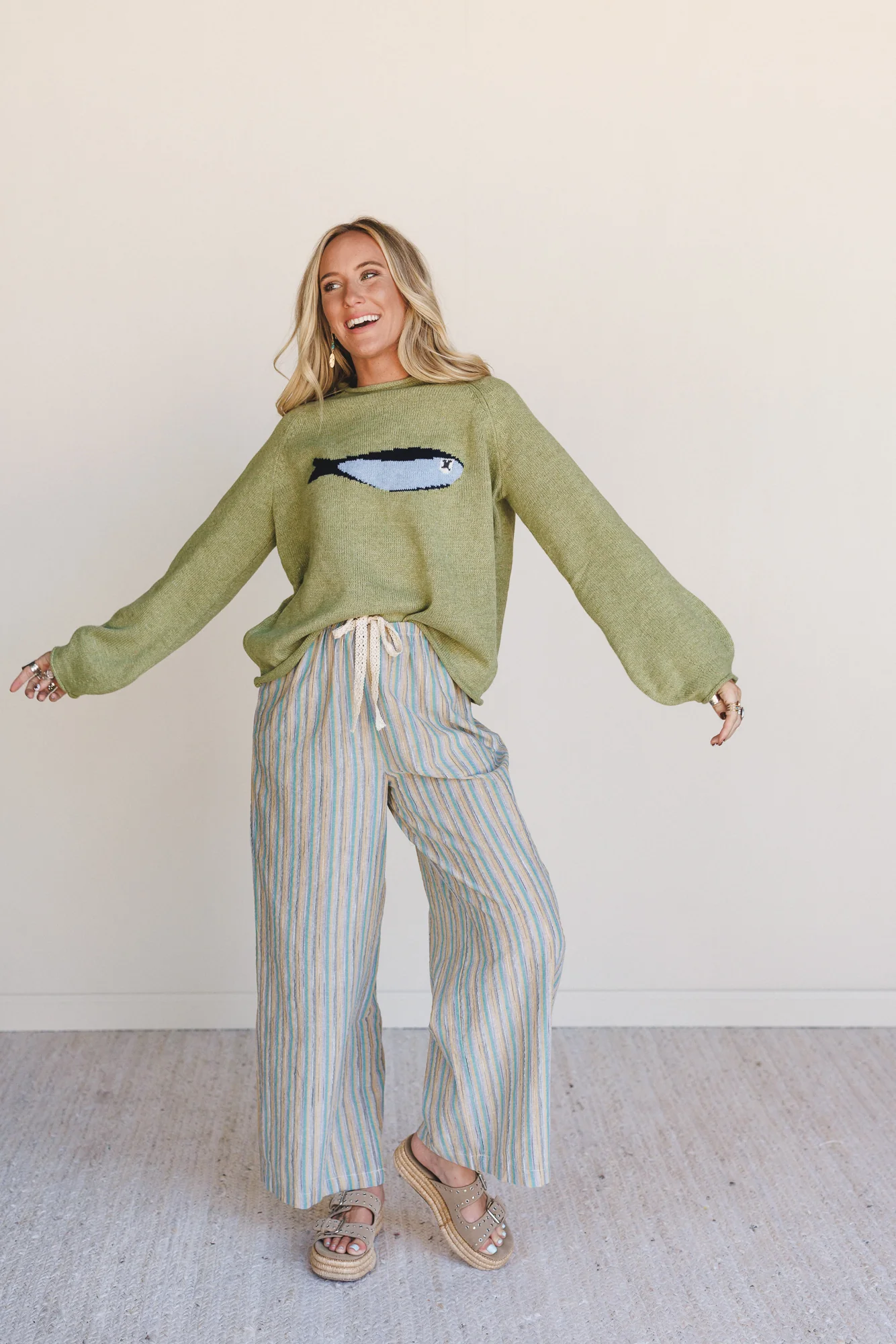 Sunkissed in Stripes Pants - Teal - Image 5