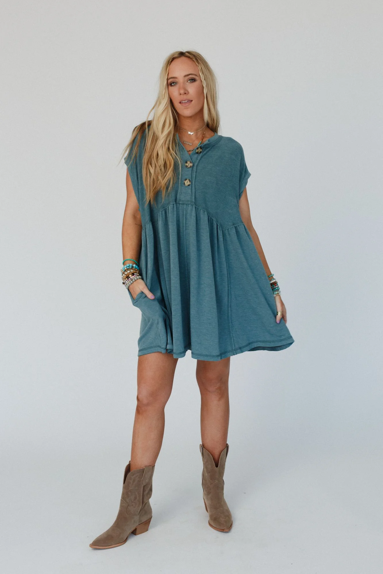 The Nest Sweet Nothings Baby Doll Dress - Teal - Image 13