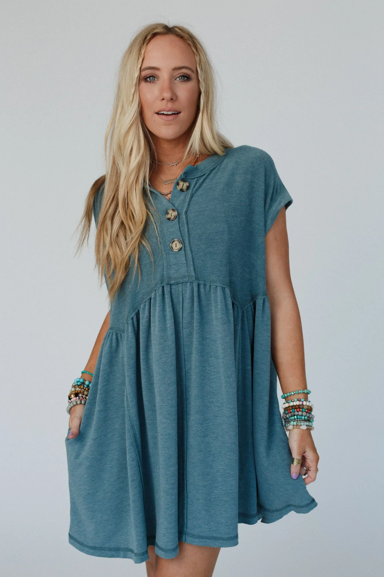 The Nest Sweet Nothings Baby Doll Dress - Teal - Image 15