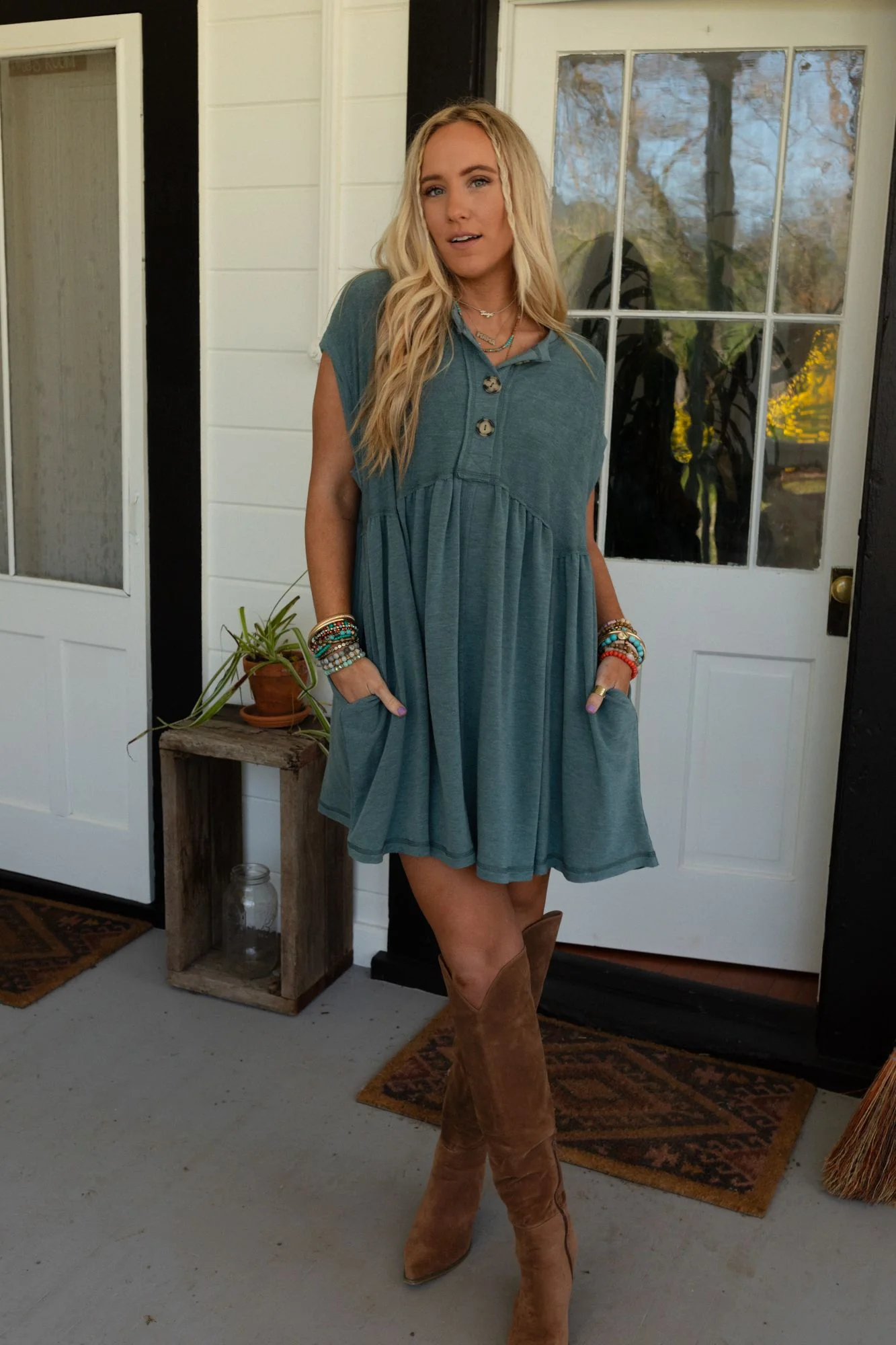 The Nest Sweet Nothings Baby Doll Dress - Teal - Image 8