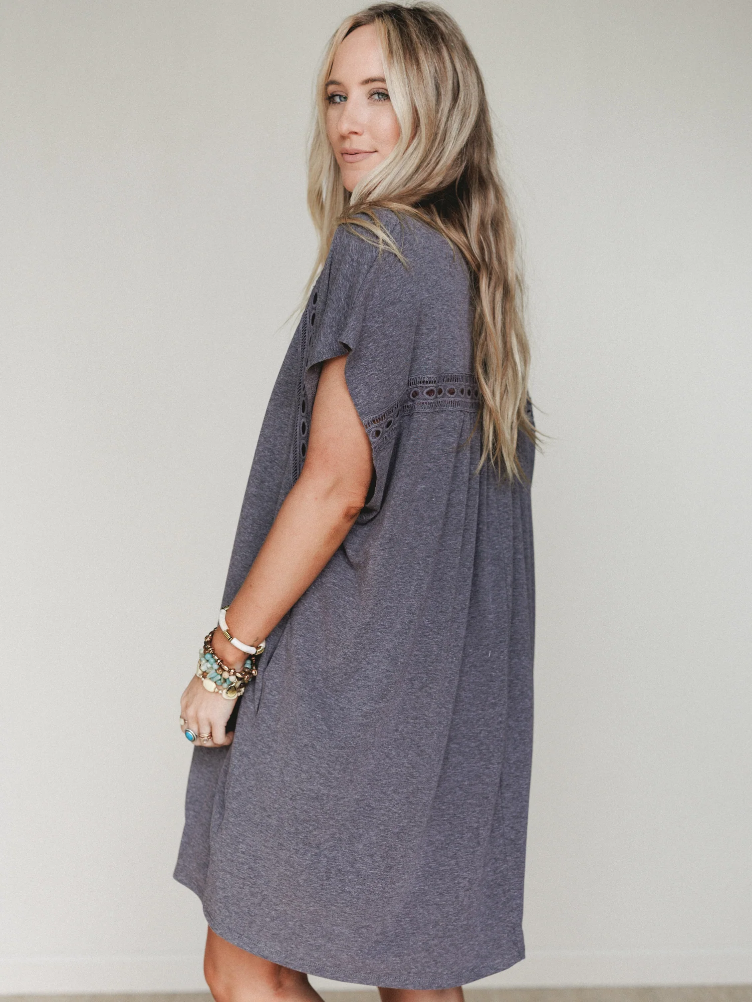 The Nest Camden Lace Tee Dress - Black - Image 4