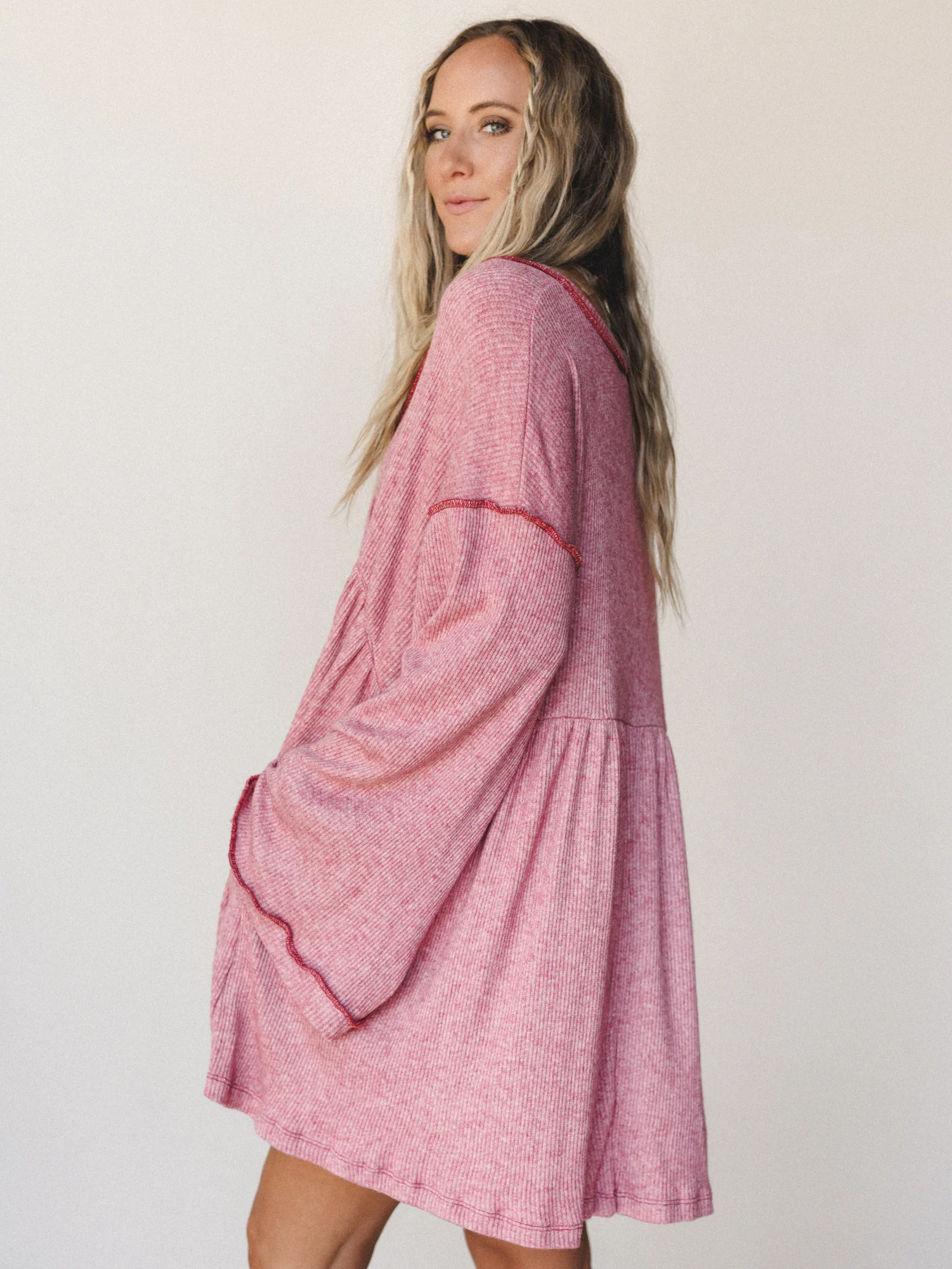 The Nest Carefree Mini Dress - Two Tone Mauve - Image 3
