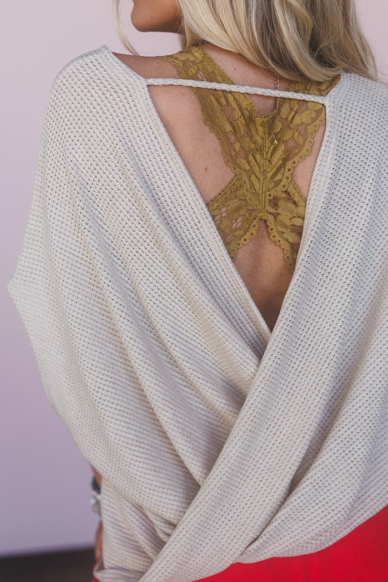 The Nest Cruising V Neck Top - Oatmeal - Image 5