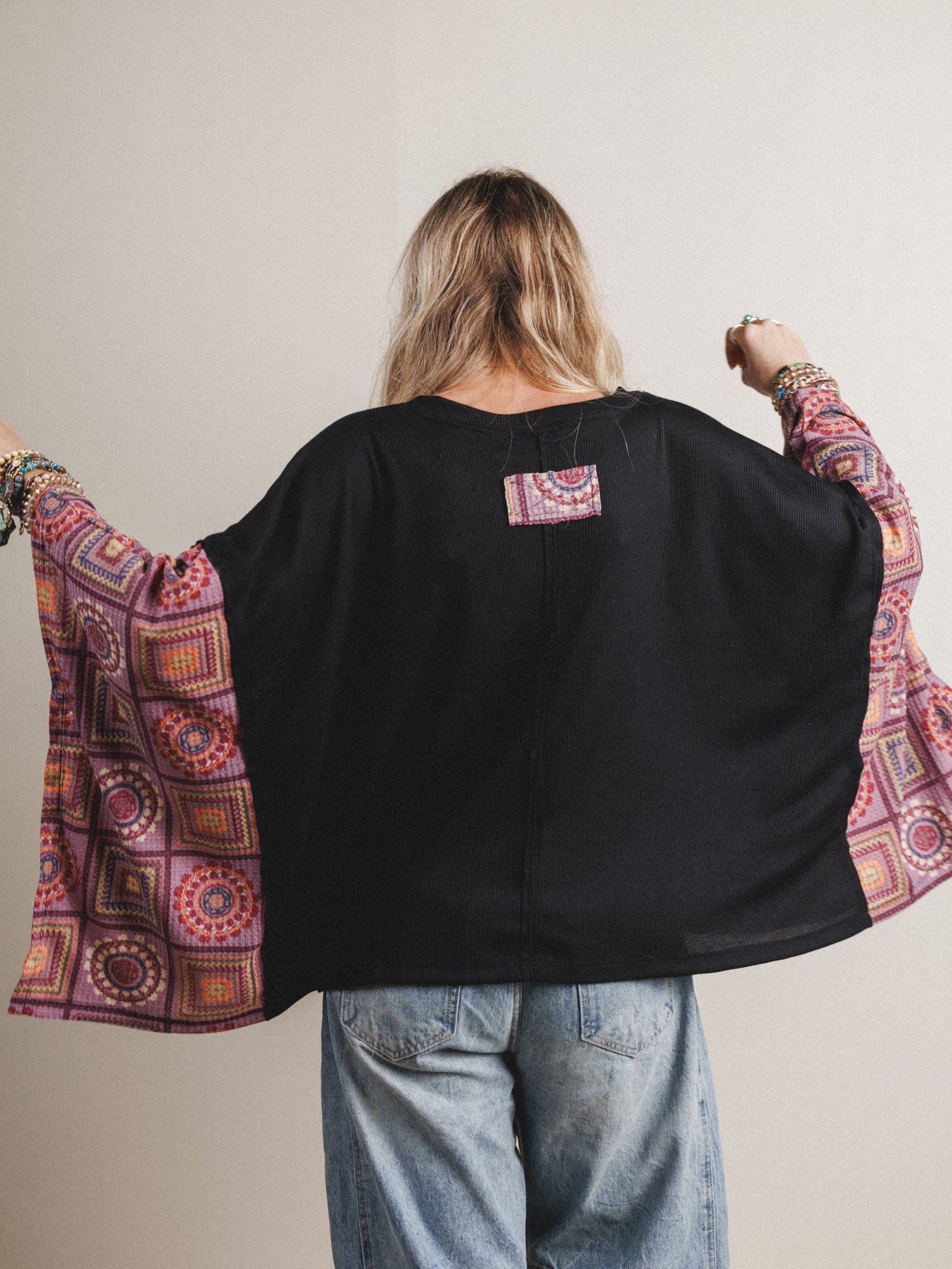 The Nest Kaleidoscope Dreams Poncho Top - Black - Image 5