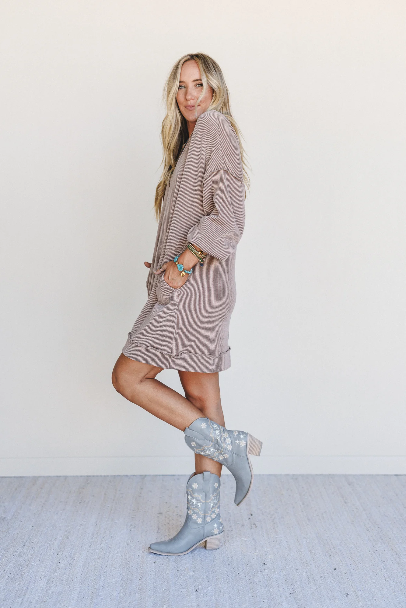 The Nest Moon Glow Long Sleeve Dress - Acorn - Image 3