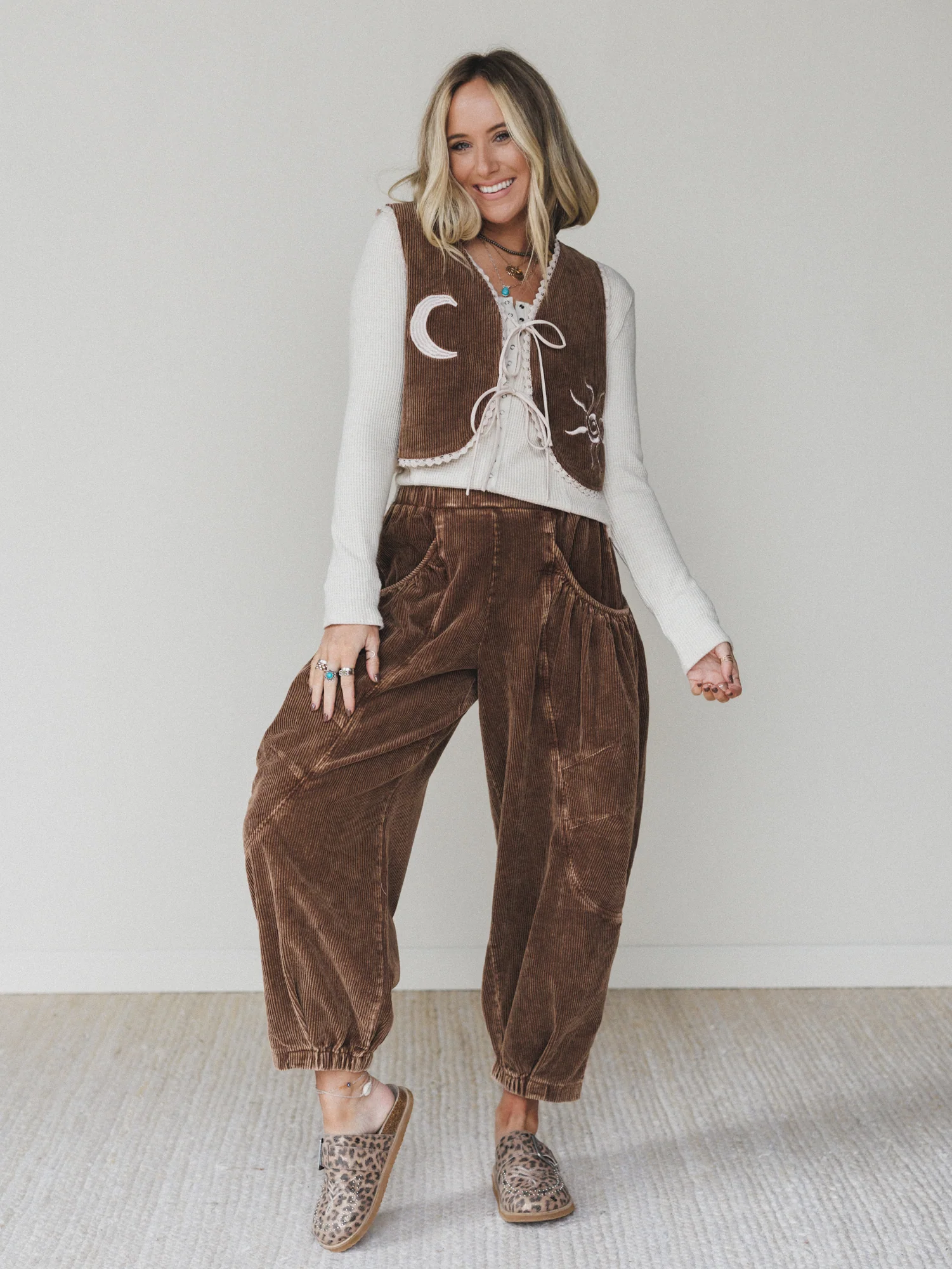 The Nest Nora Corduroy Vest Top - Brown - Image 6
