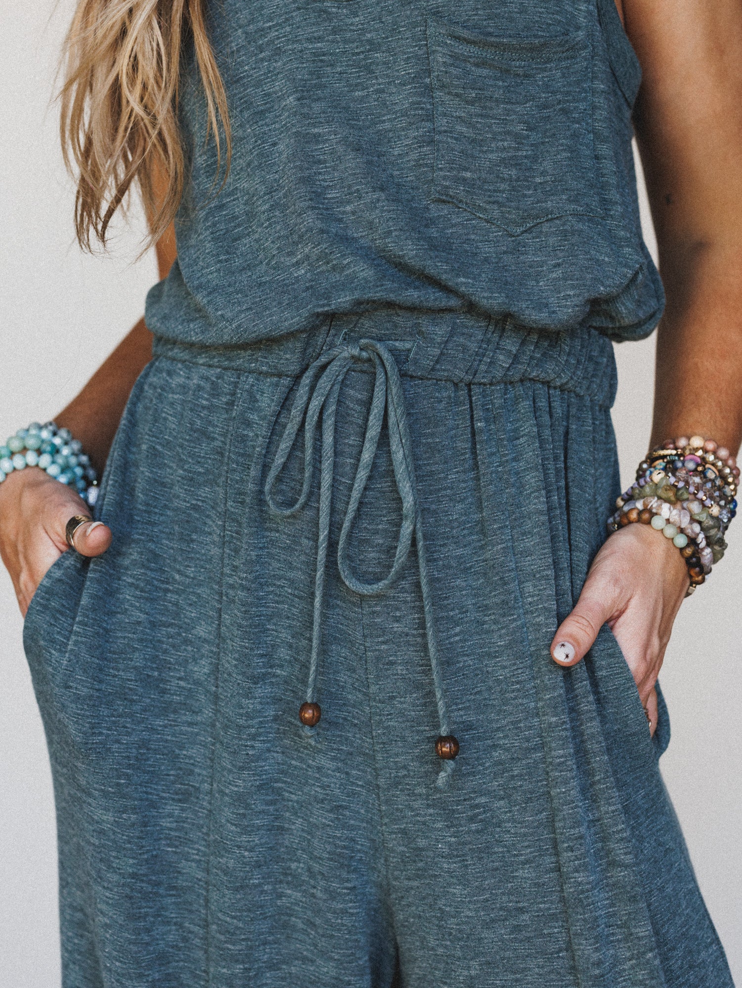 The Nest Solie Cinched Jumpsuit - Green Olive - Image 3