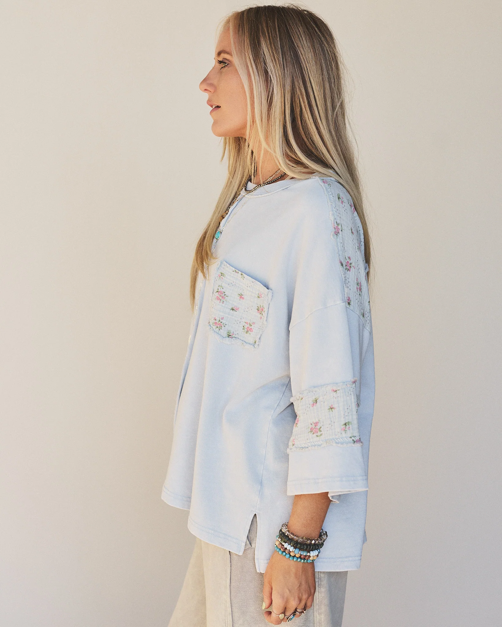 Top Notch Terry Knit Top - Blue - Image 3