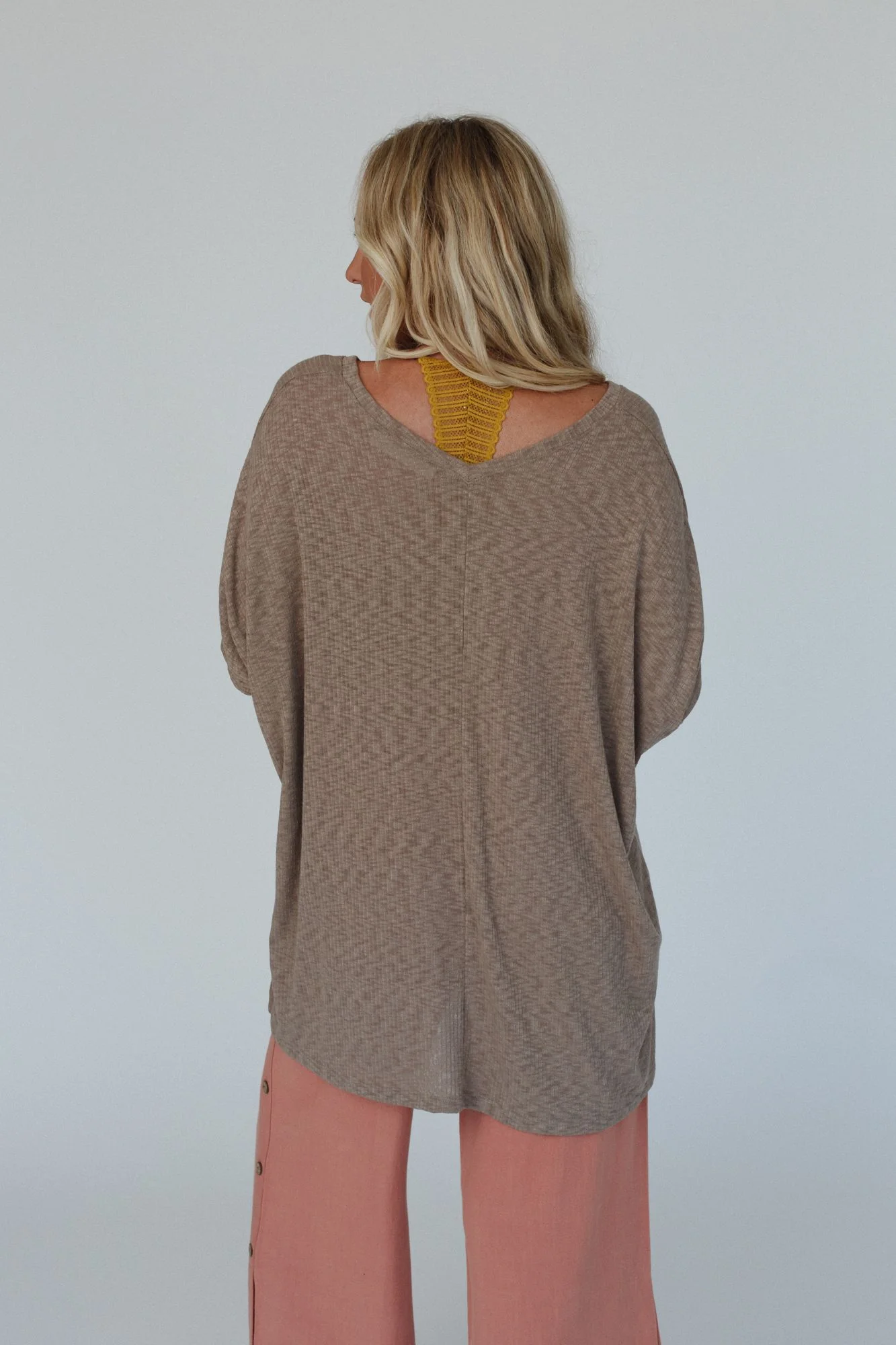 The Nest Warm Nights V Neck Top - Mocha Dark - Image 5