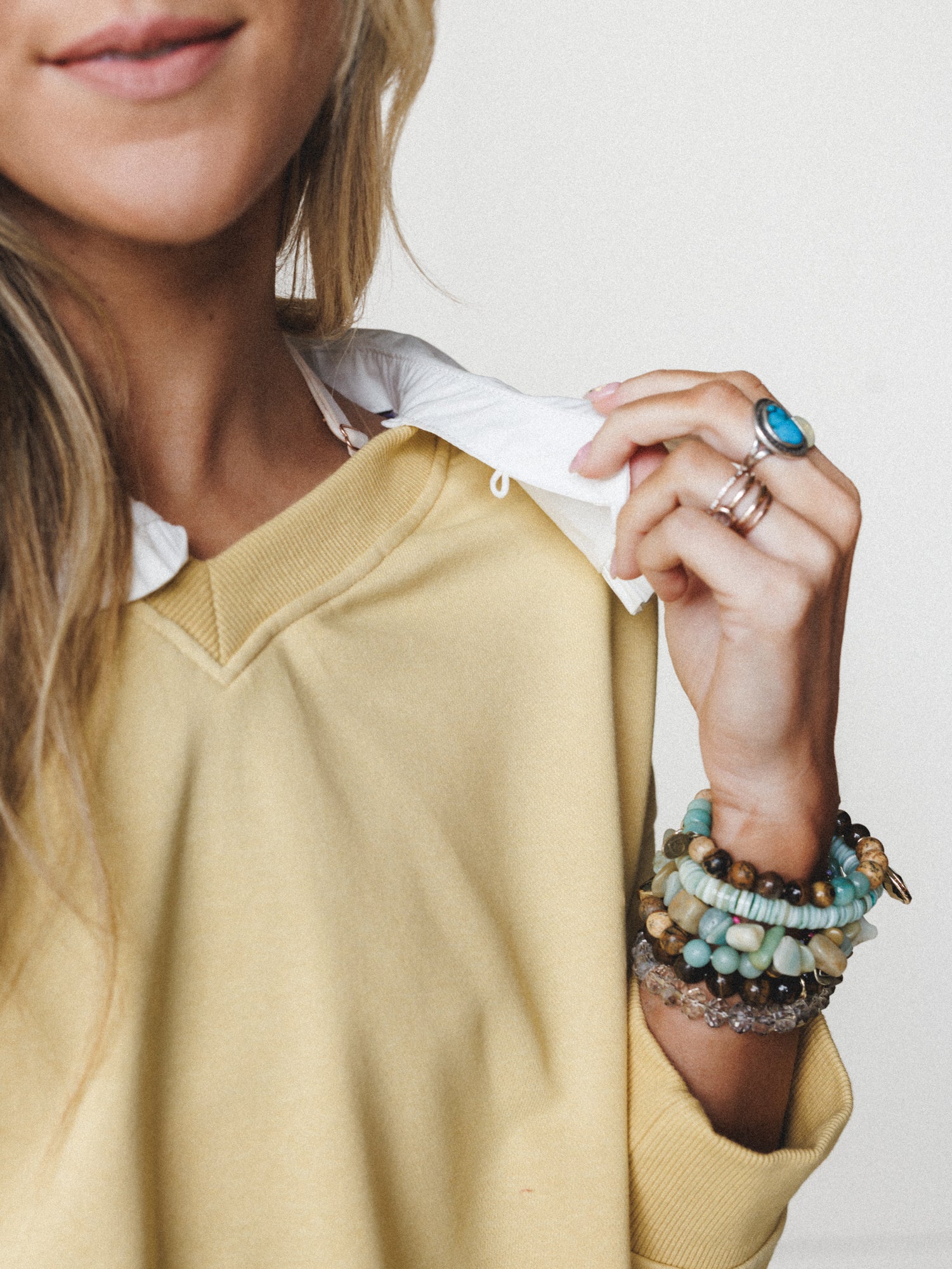 Wendy Removeable Collar Top - Yellow - Image 6