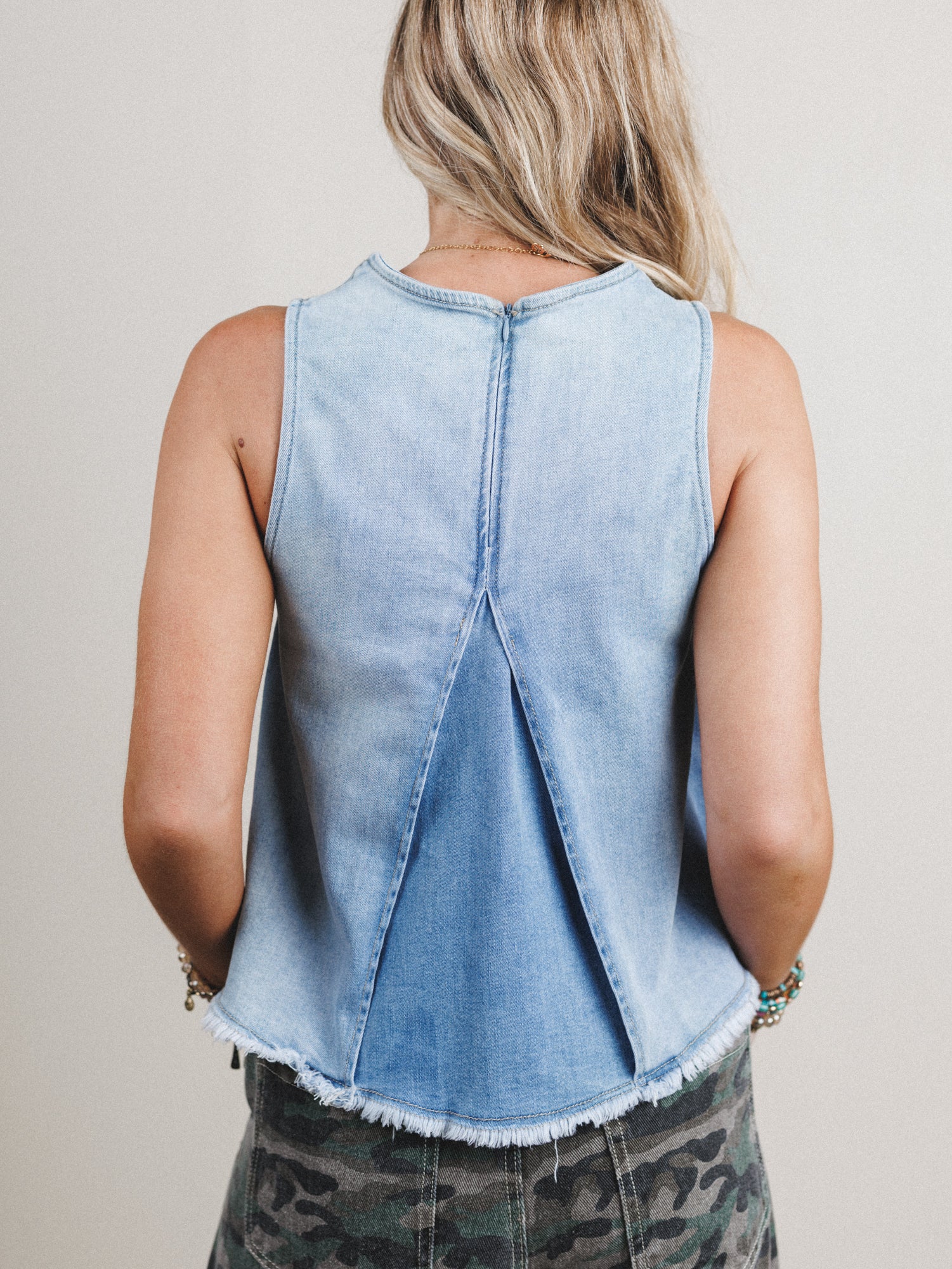 Western Luxe Denim Top - Blue - Image 3