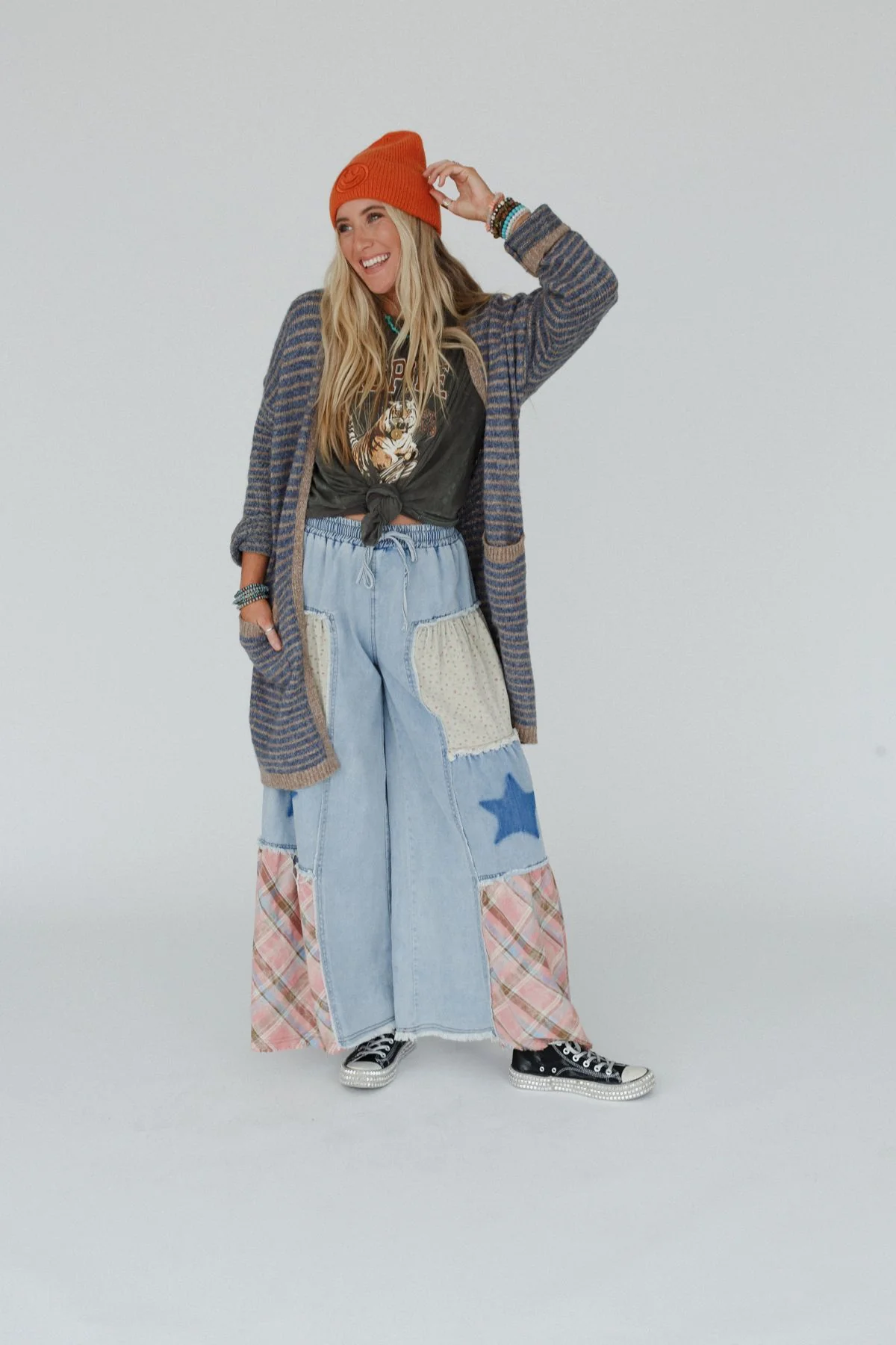 Wherever I Go Striped Knit Cardigan - Charcoal - Image 5