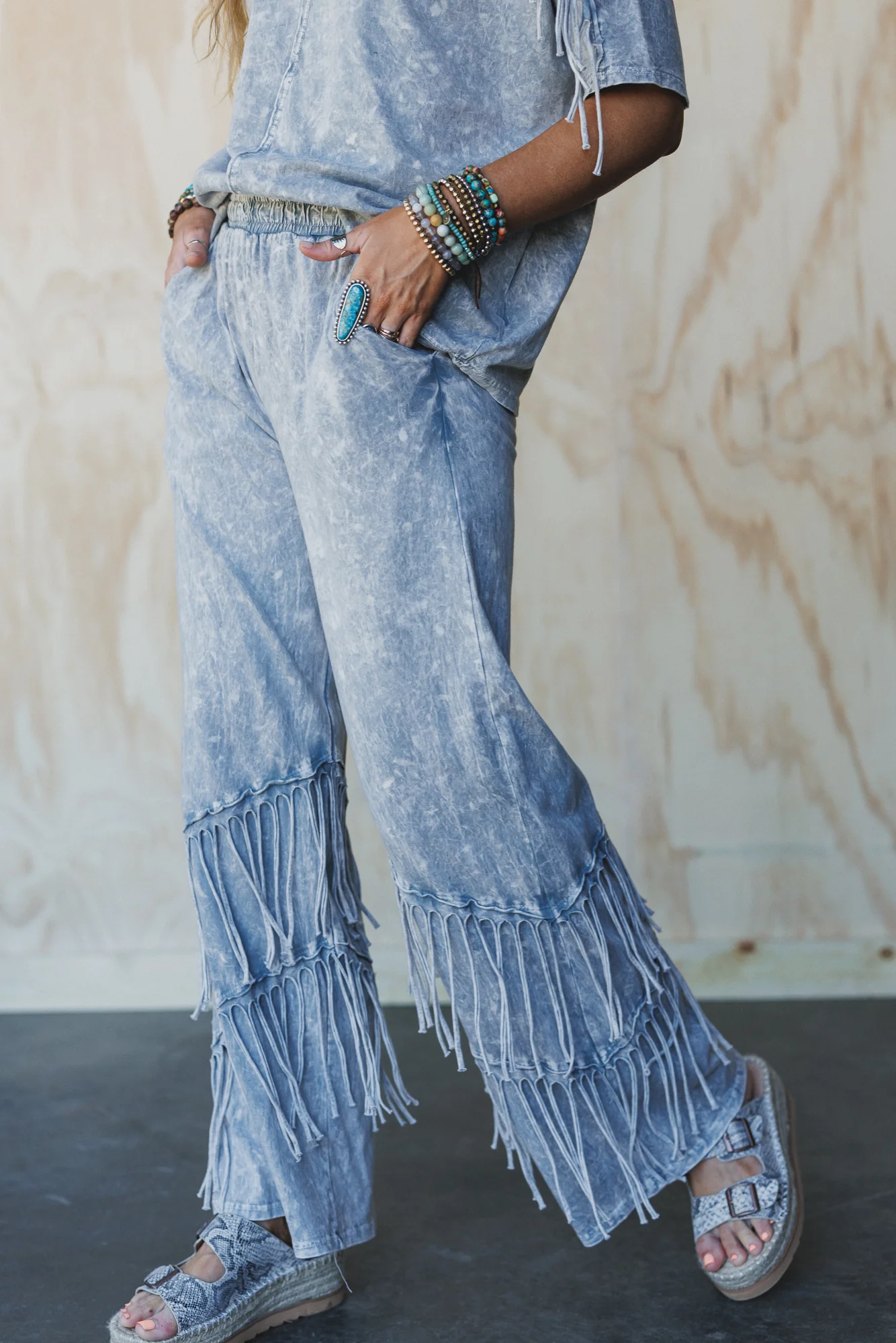 Wild Route Fringe Pants - Grey - Image 4
