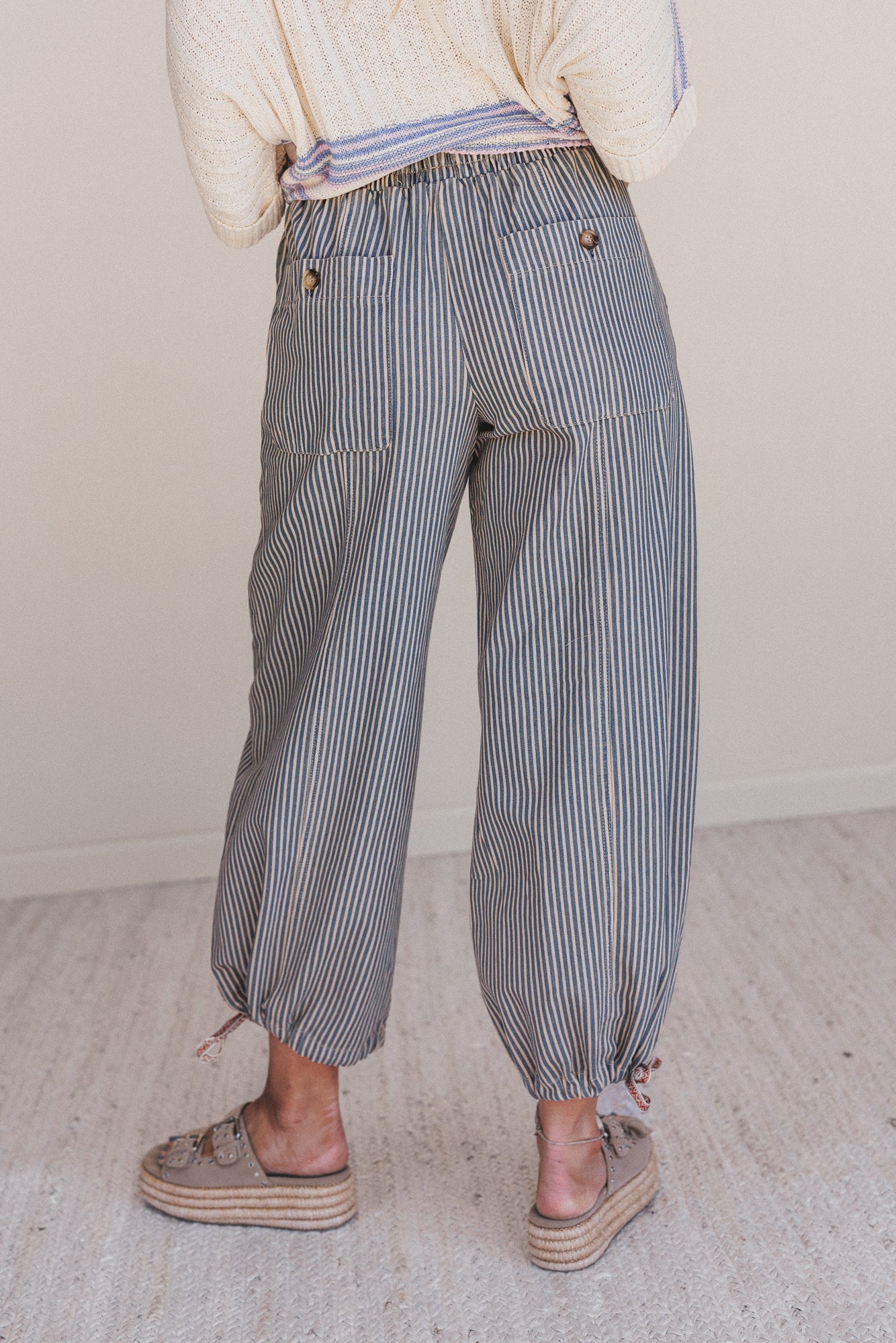 Wilson Striped Pants - Latte - Image 5