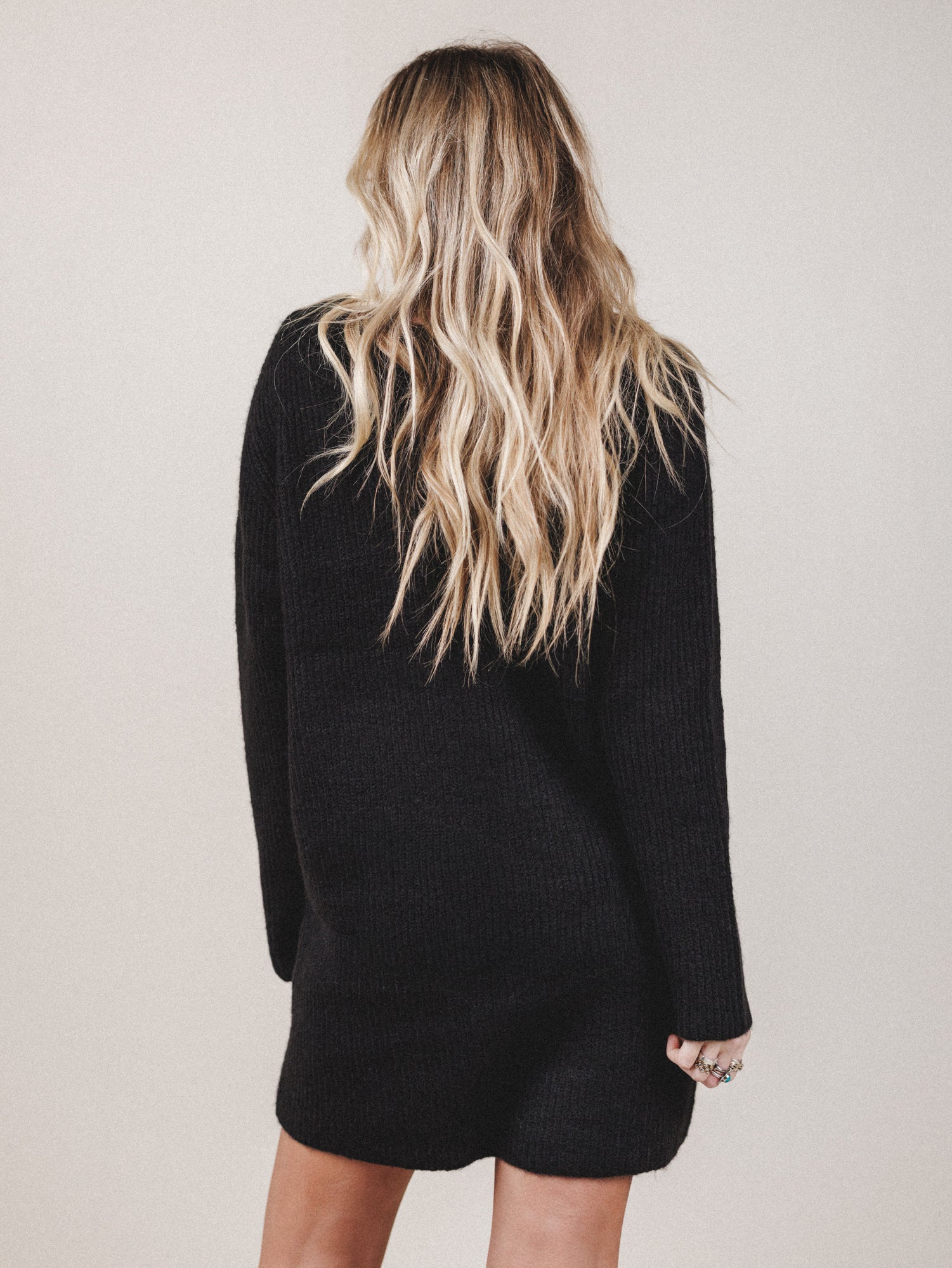 Winter Muse Sweater Dress - Black - Image 5