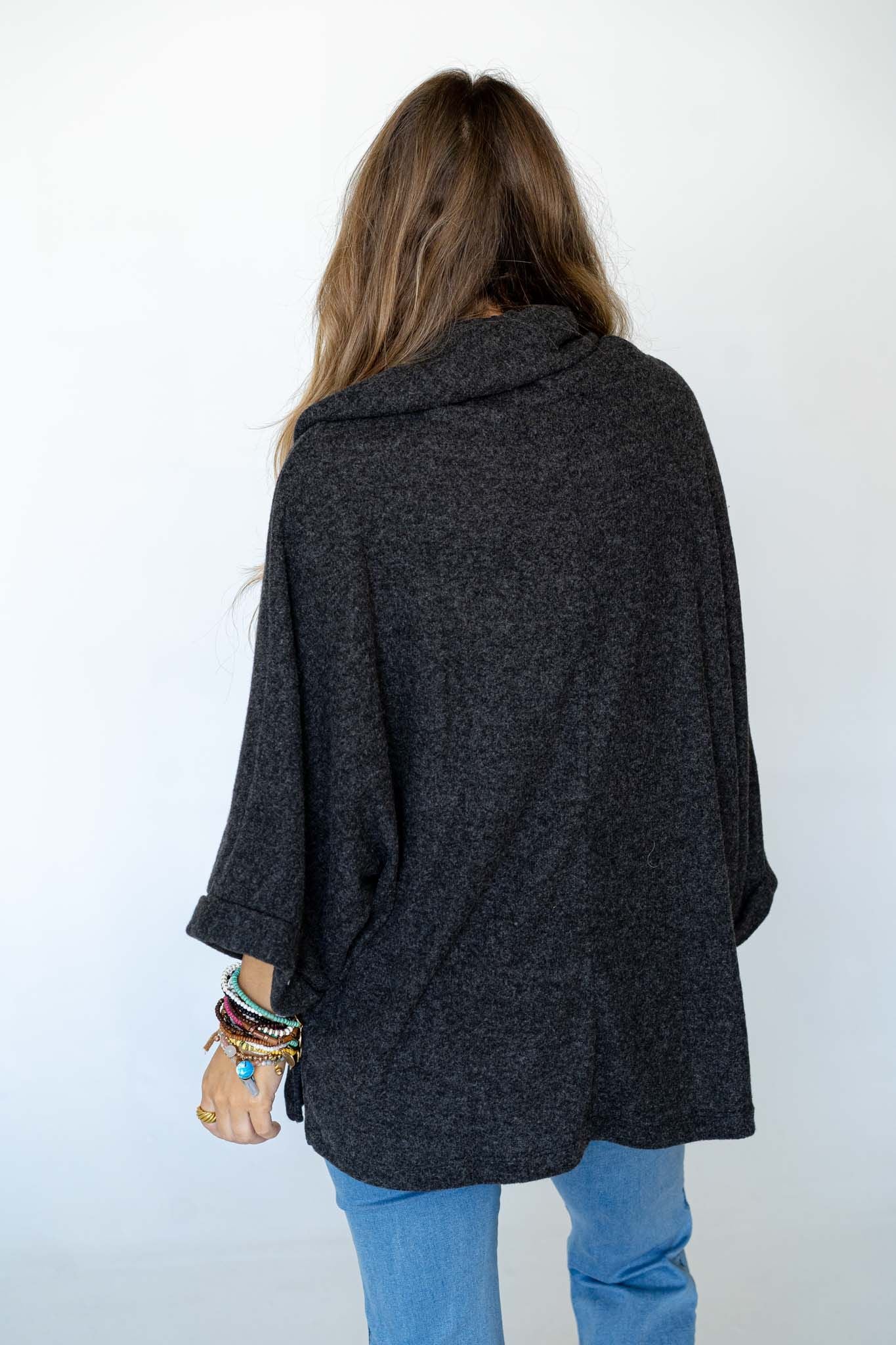 The Nest Your Favorite Oversized Turtle Neck Sweater - Charcoal - Image 5